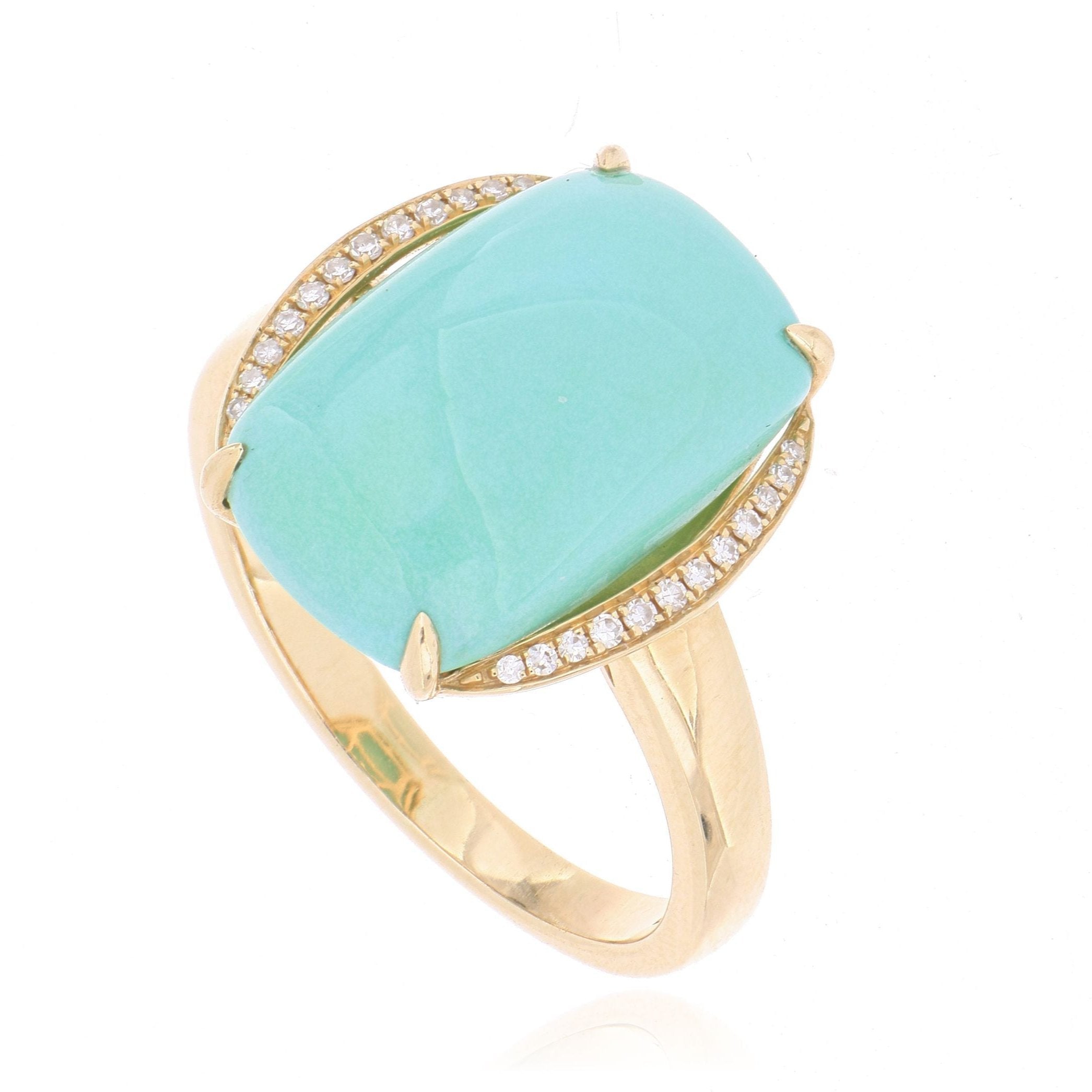 14k Turquoise and Diamond Ring - Charles Koll Jewelers