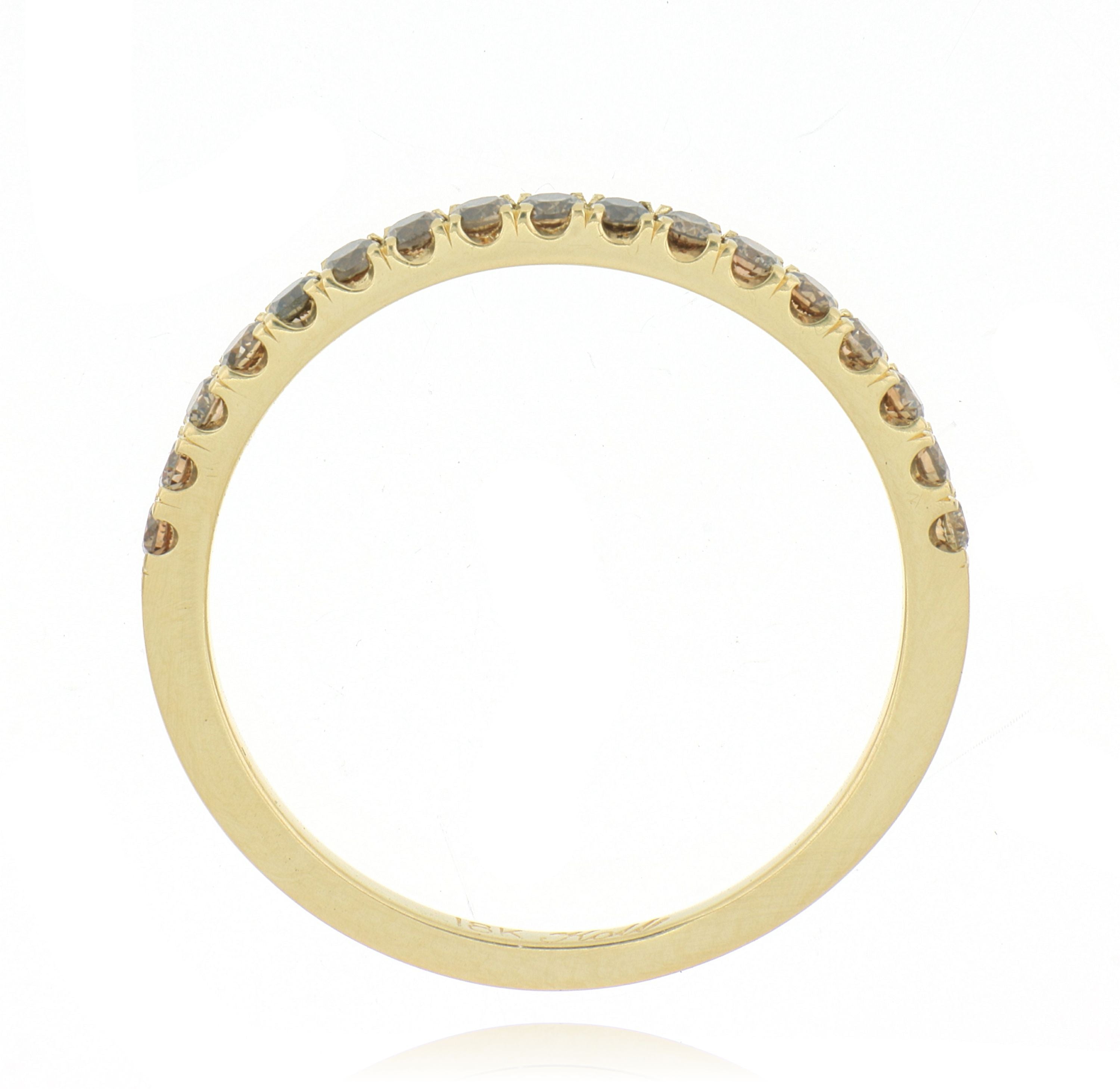 18k Yellow Gold Brown Diamond Band