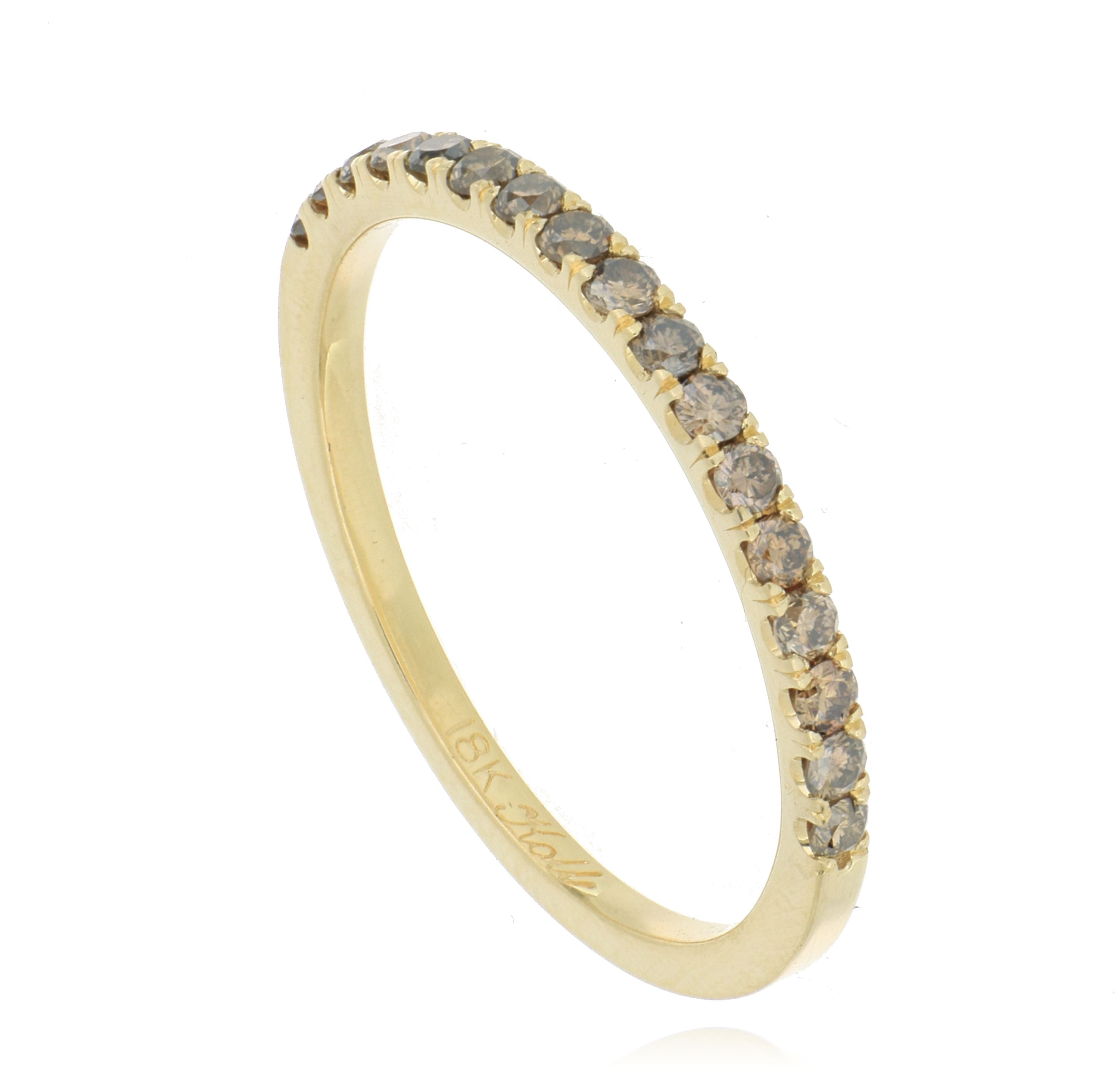 18k Yellow Gold Brown Diamond Band