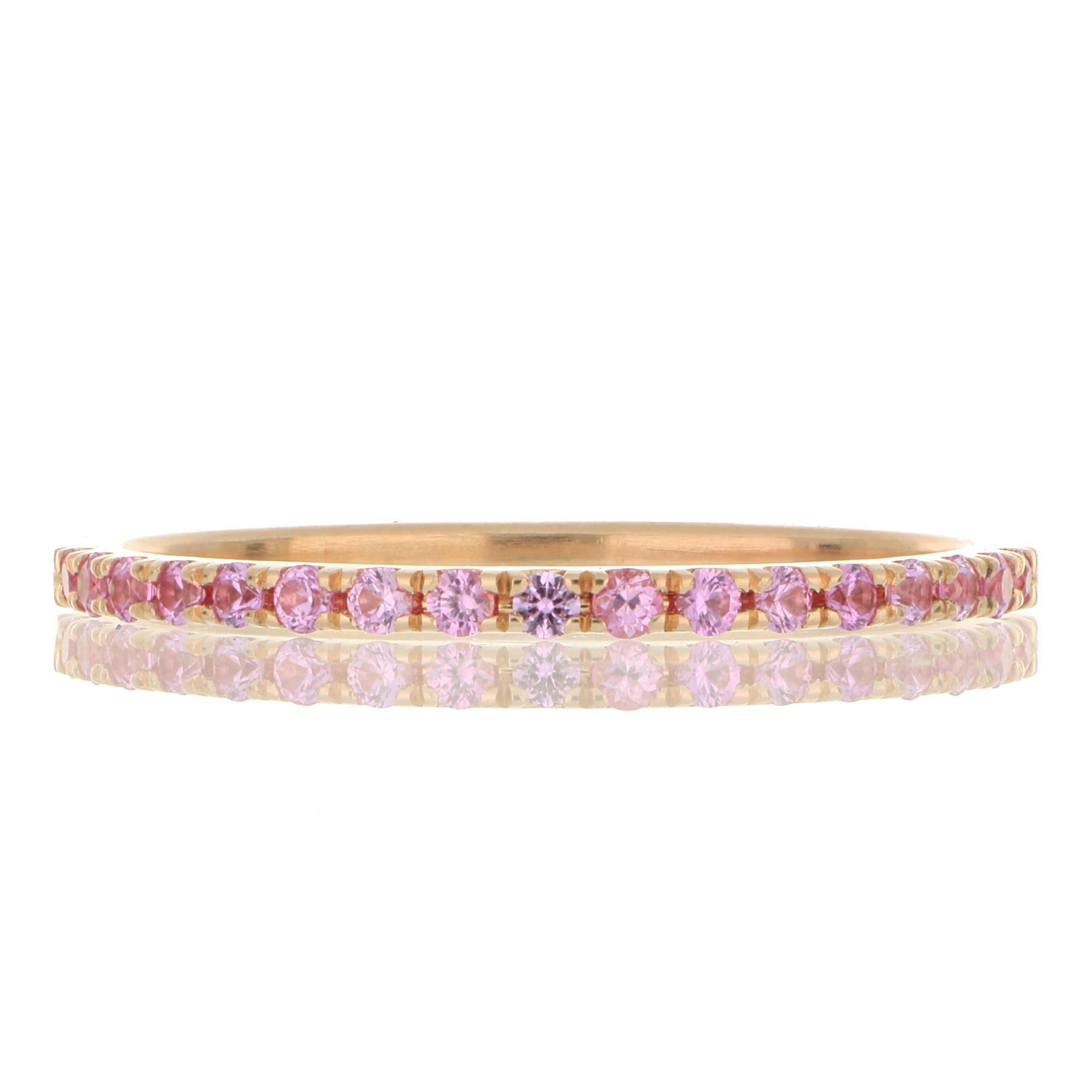 18k Rose Gold Pink Sapphire Band
