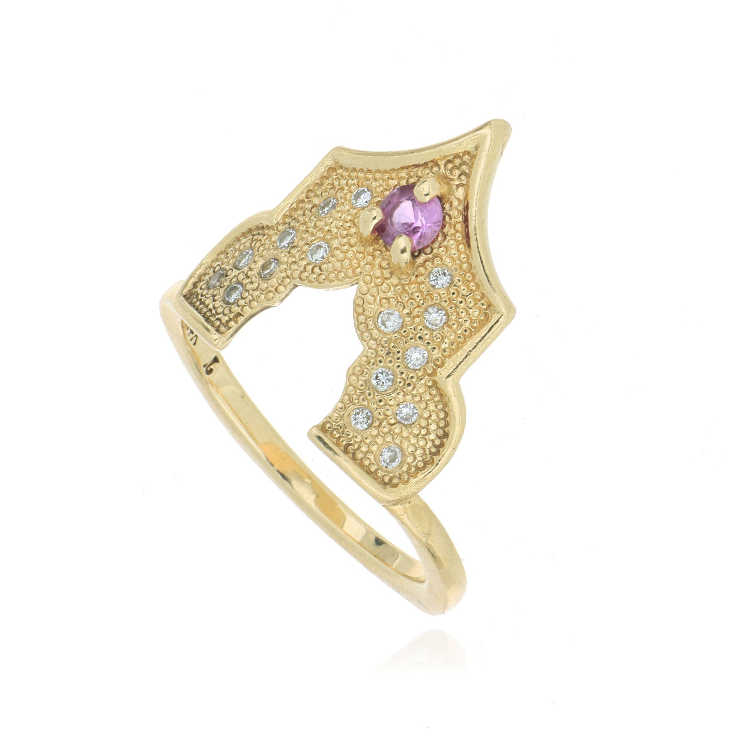 14k Yellow Gold Sapphire Ring