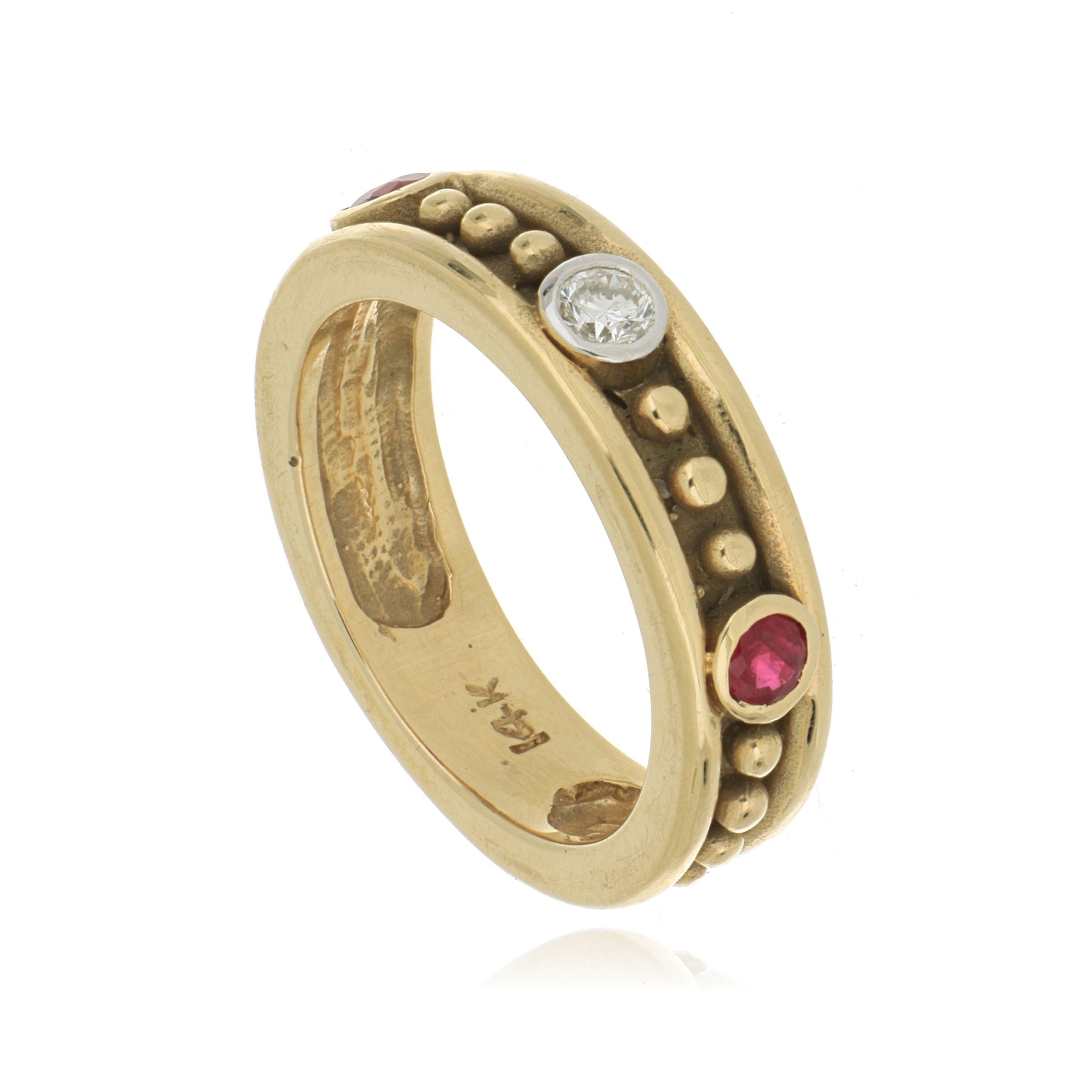 14k Yellow Gold Ruby and Diamond Ring