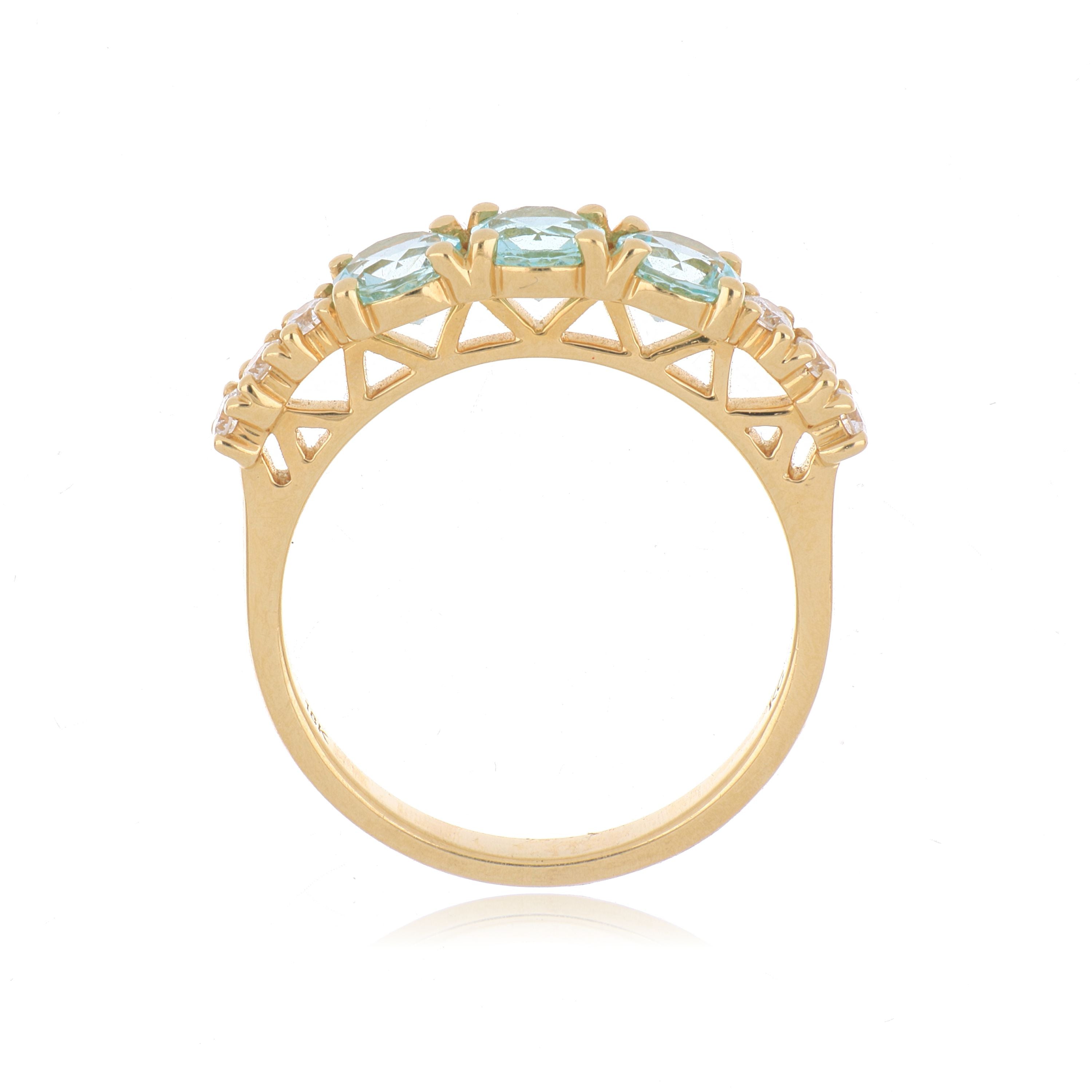 18k Yellow Gold Tourmaline and Diamond Ring