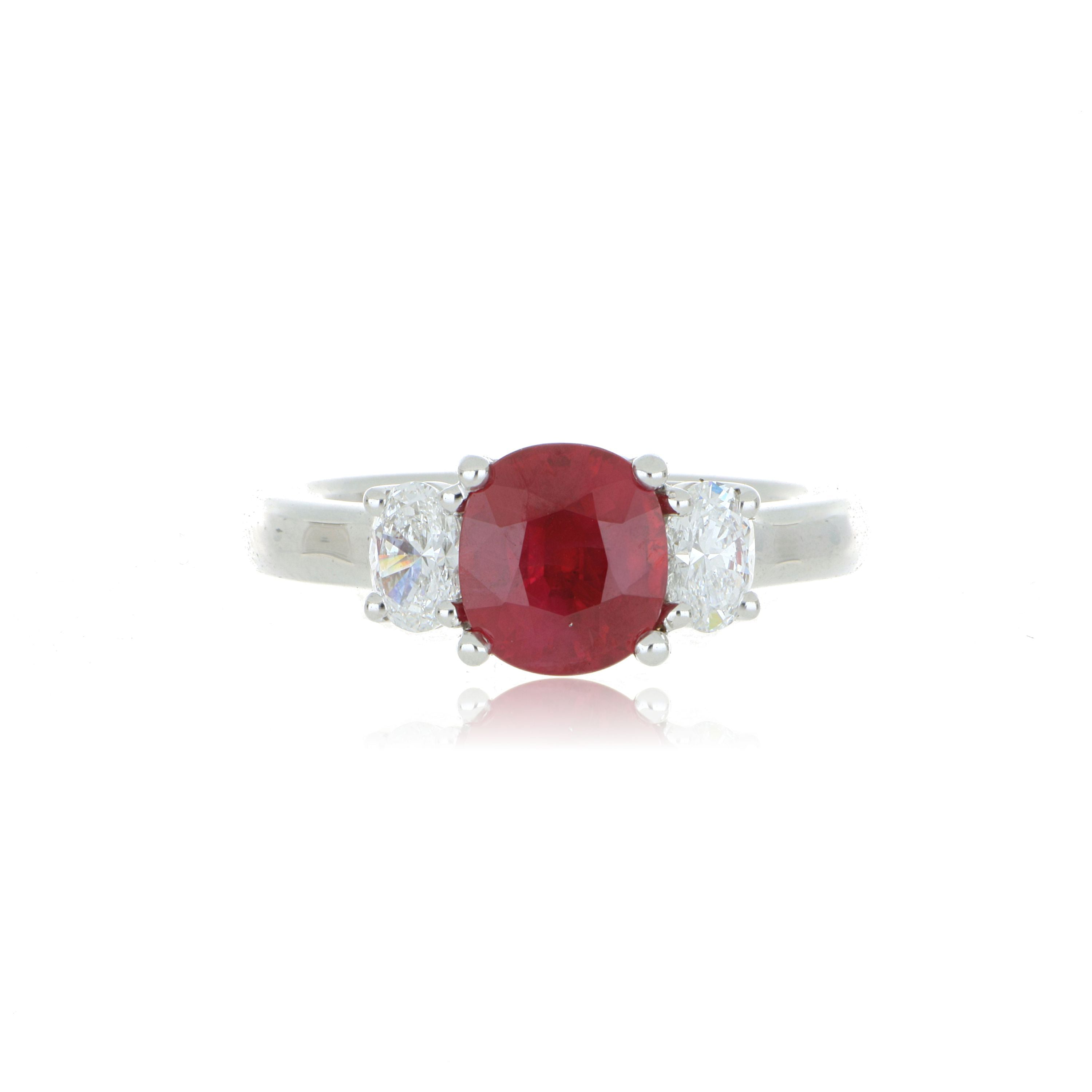 Platinum Ruby and Diamond Ring