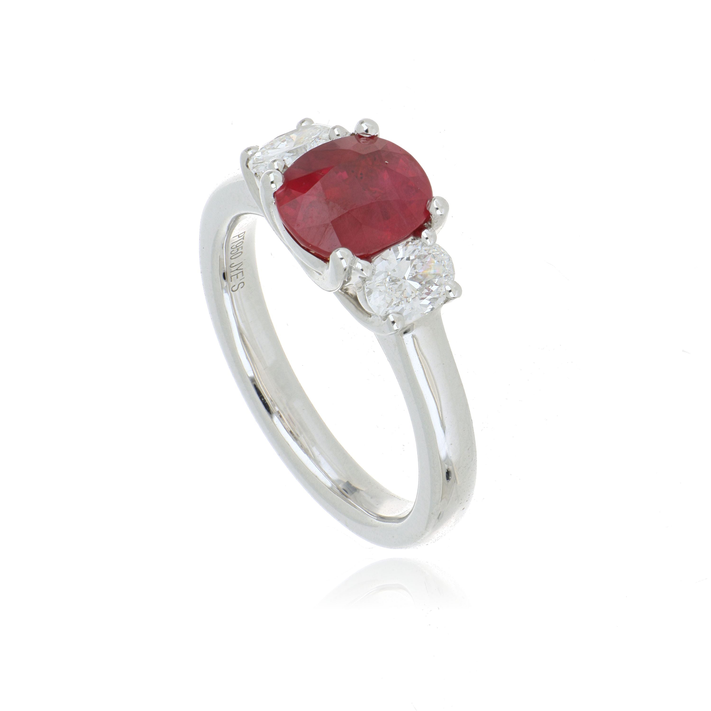 Platinum Ruby and Diamond Ring