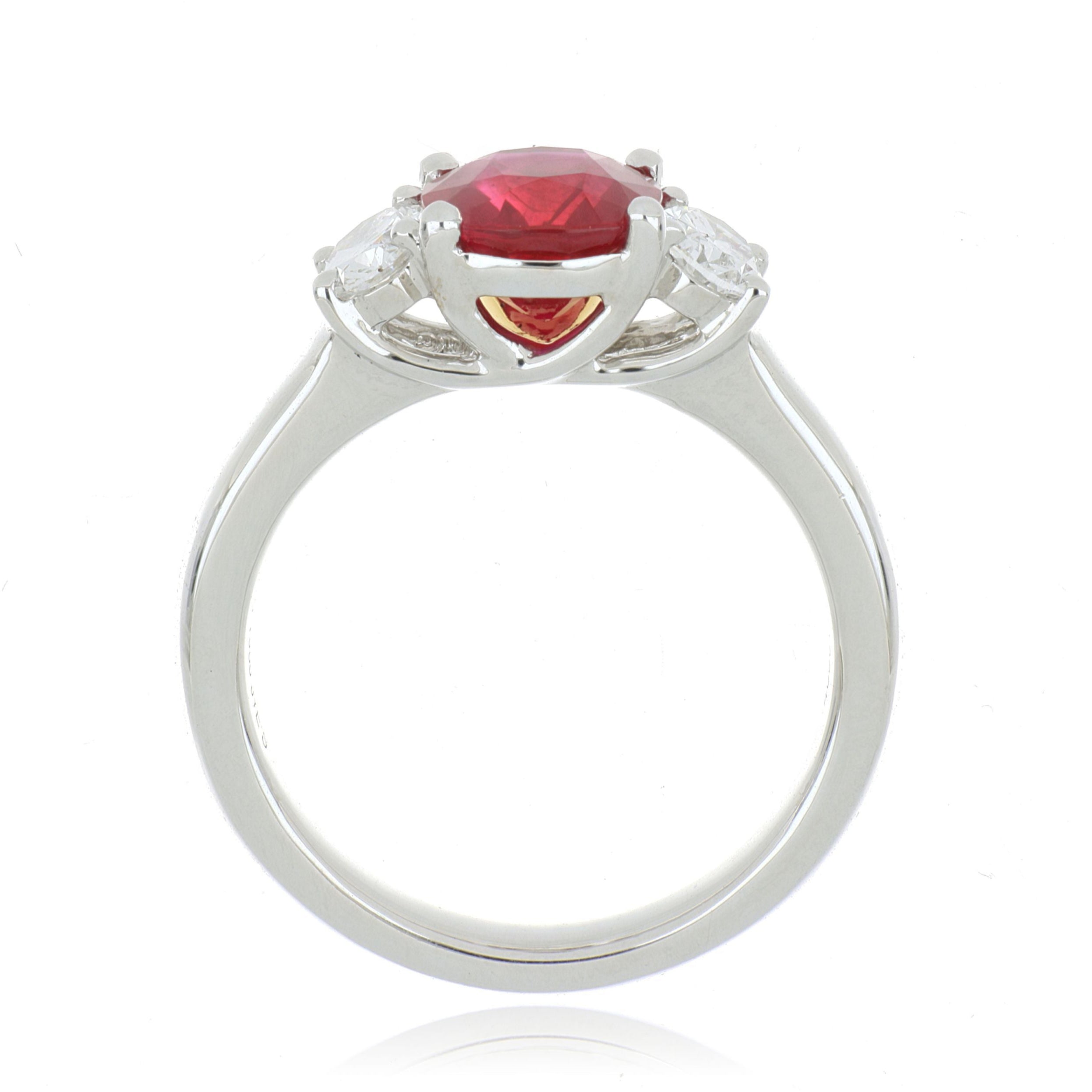 Platinum Ruby and Diamond Ring