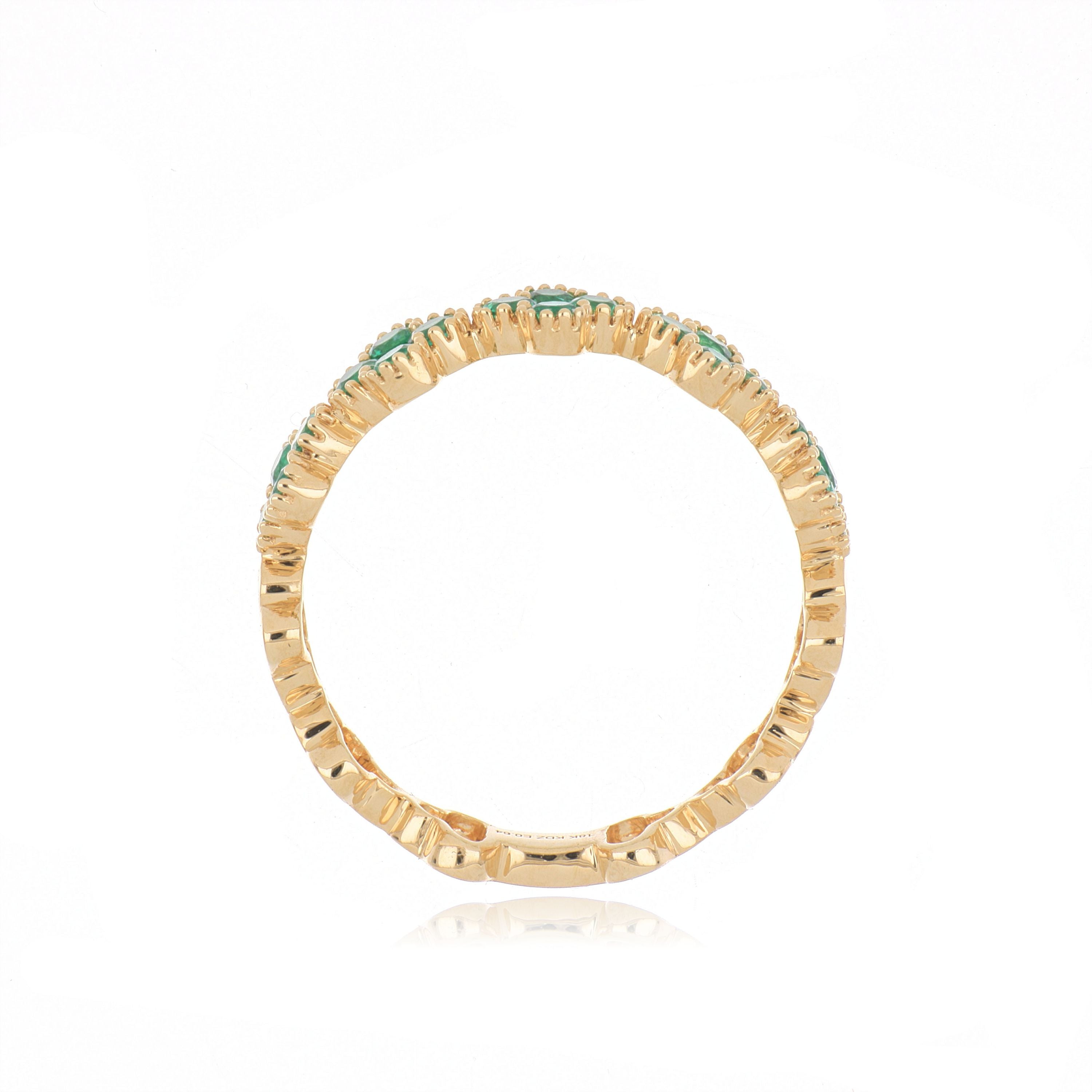18k Yellow Gold Emerald Ring