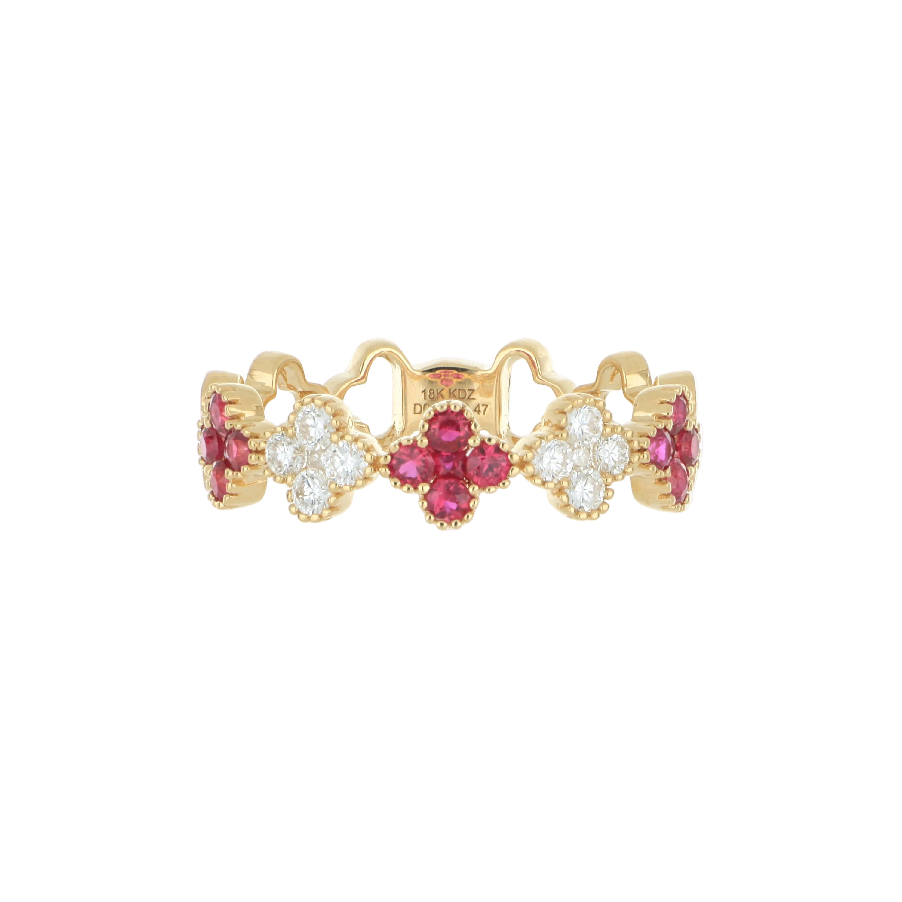 18k Yellow Gold Ruby and Diamond Ring