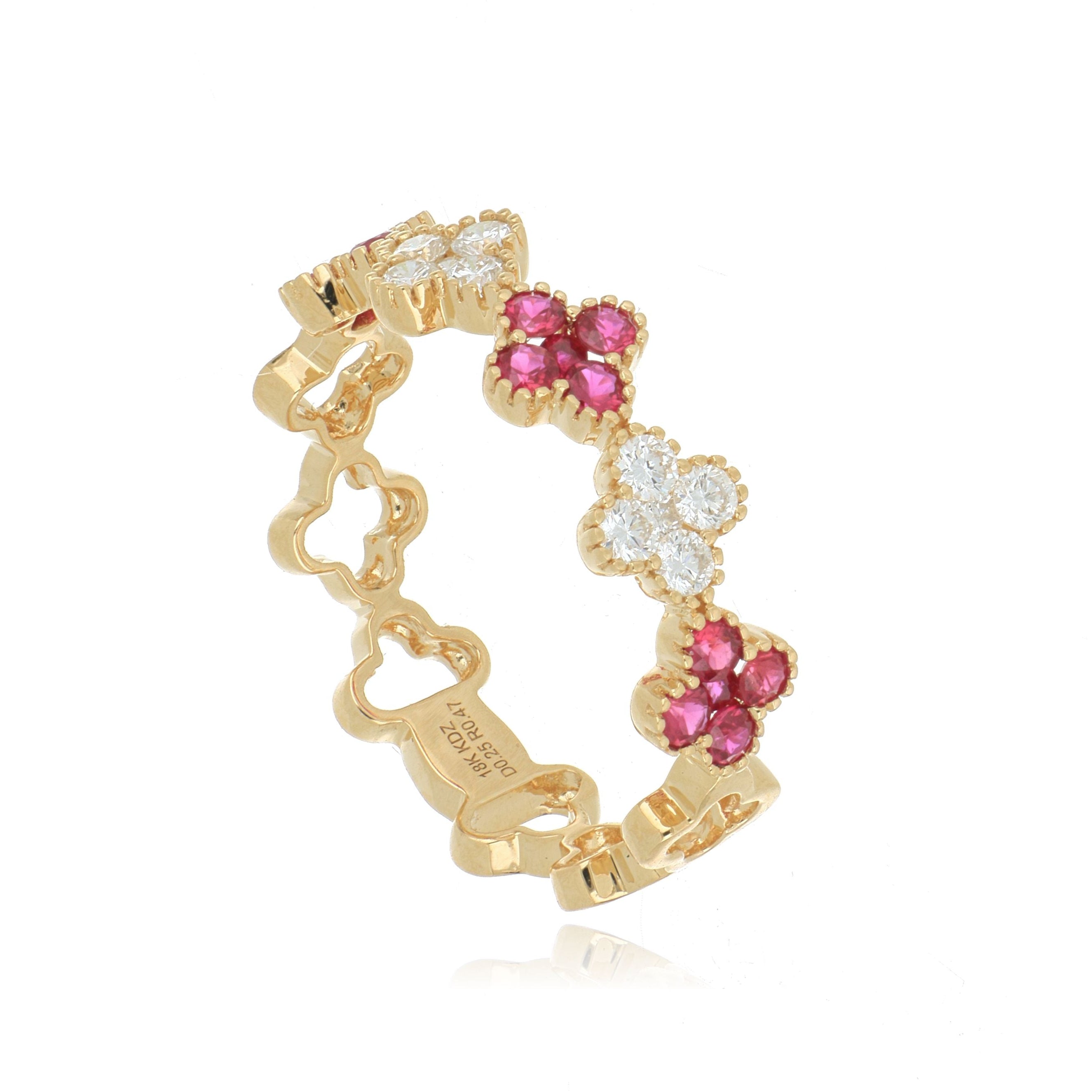 18k Yellow Gold Ruby and Diamond Ring