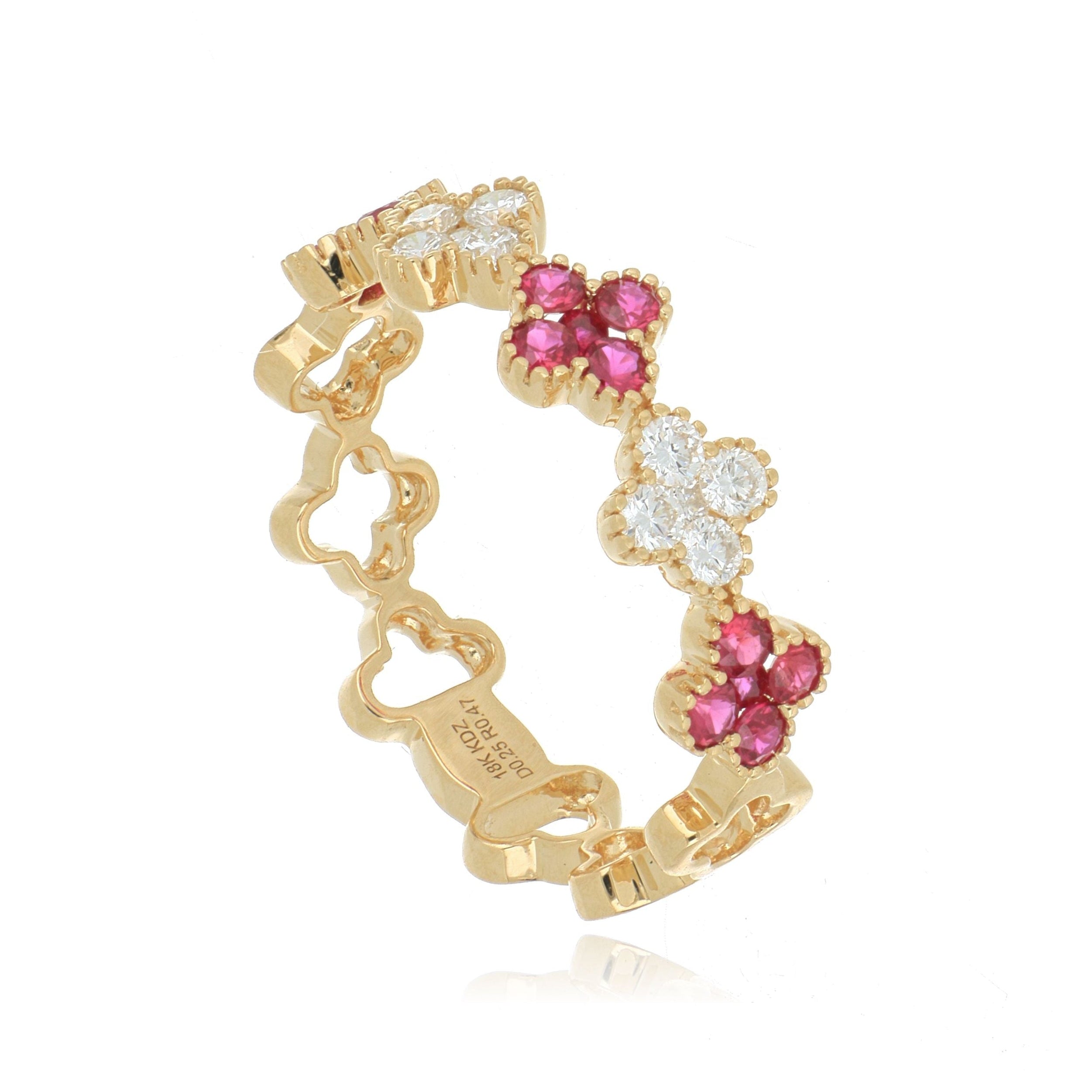 18k Yellow Gold Ruby and Diamond Ring