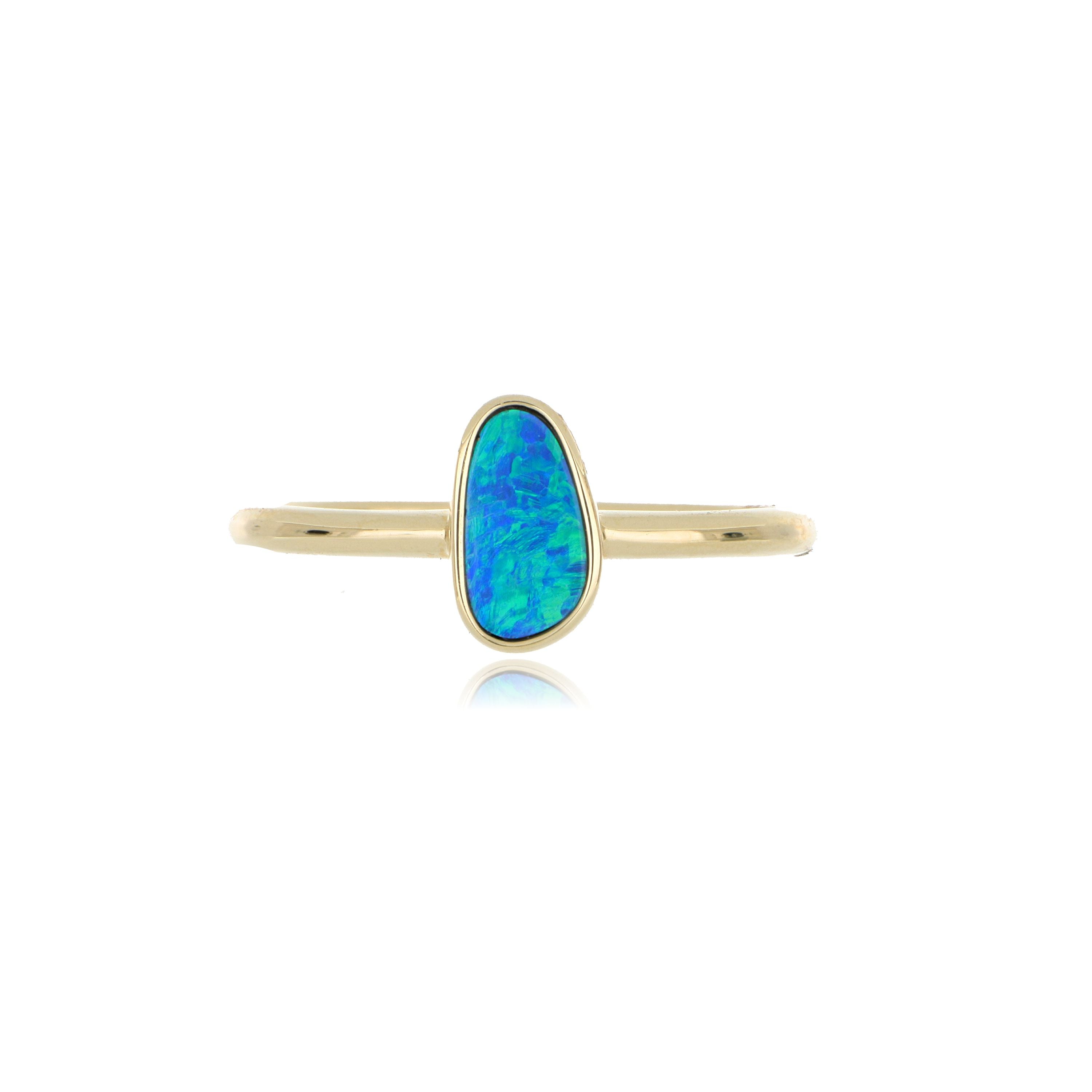 14k Yellow Gold Opal Ring