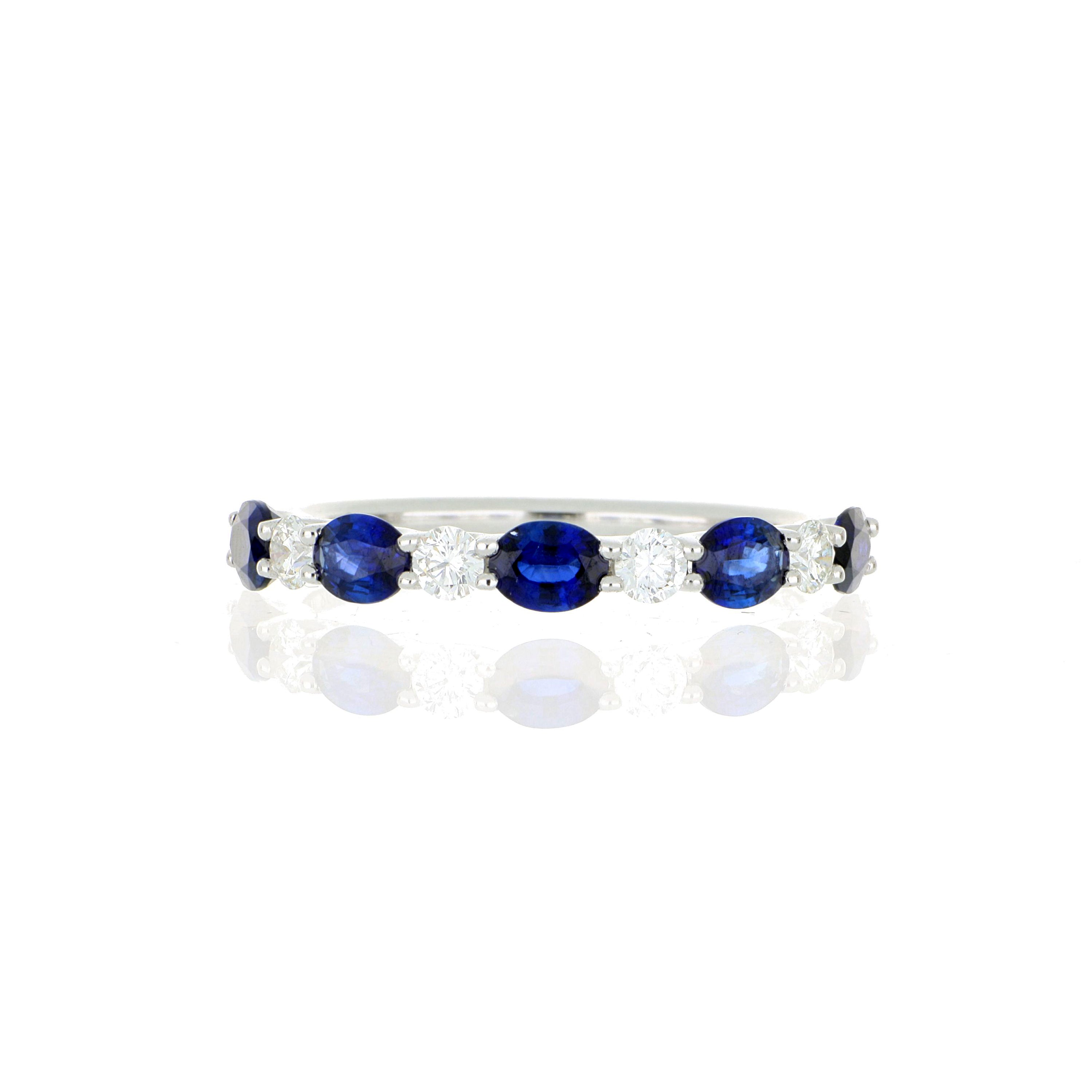 18k White Gold Sapphire and Diamond Ring