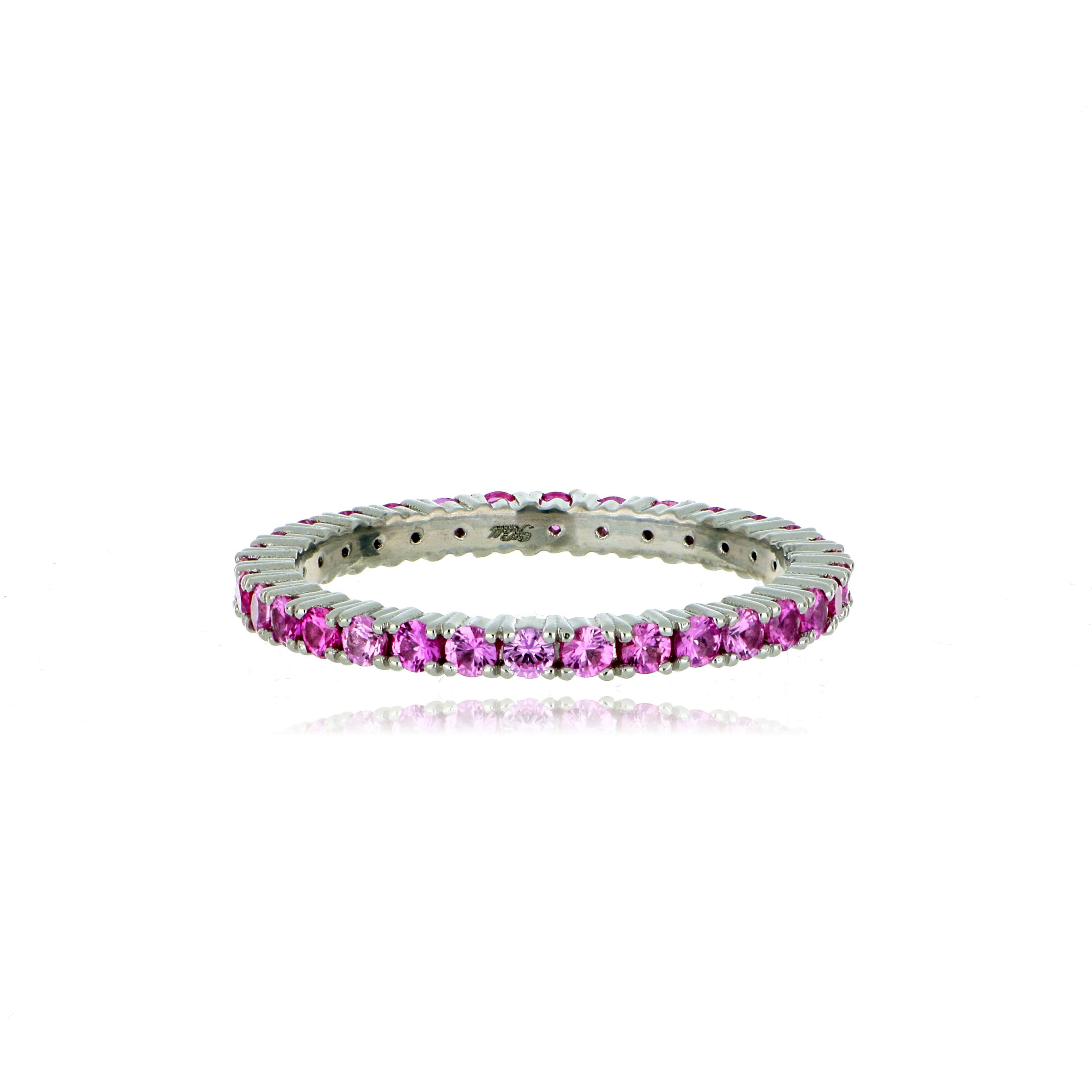 Platinum Pink Sapphire Eternity Ring