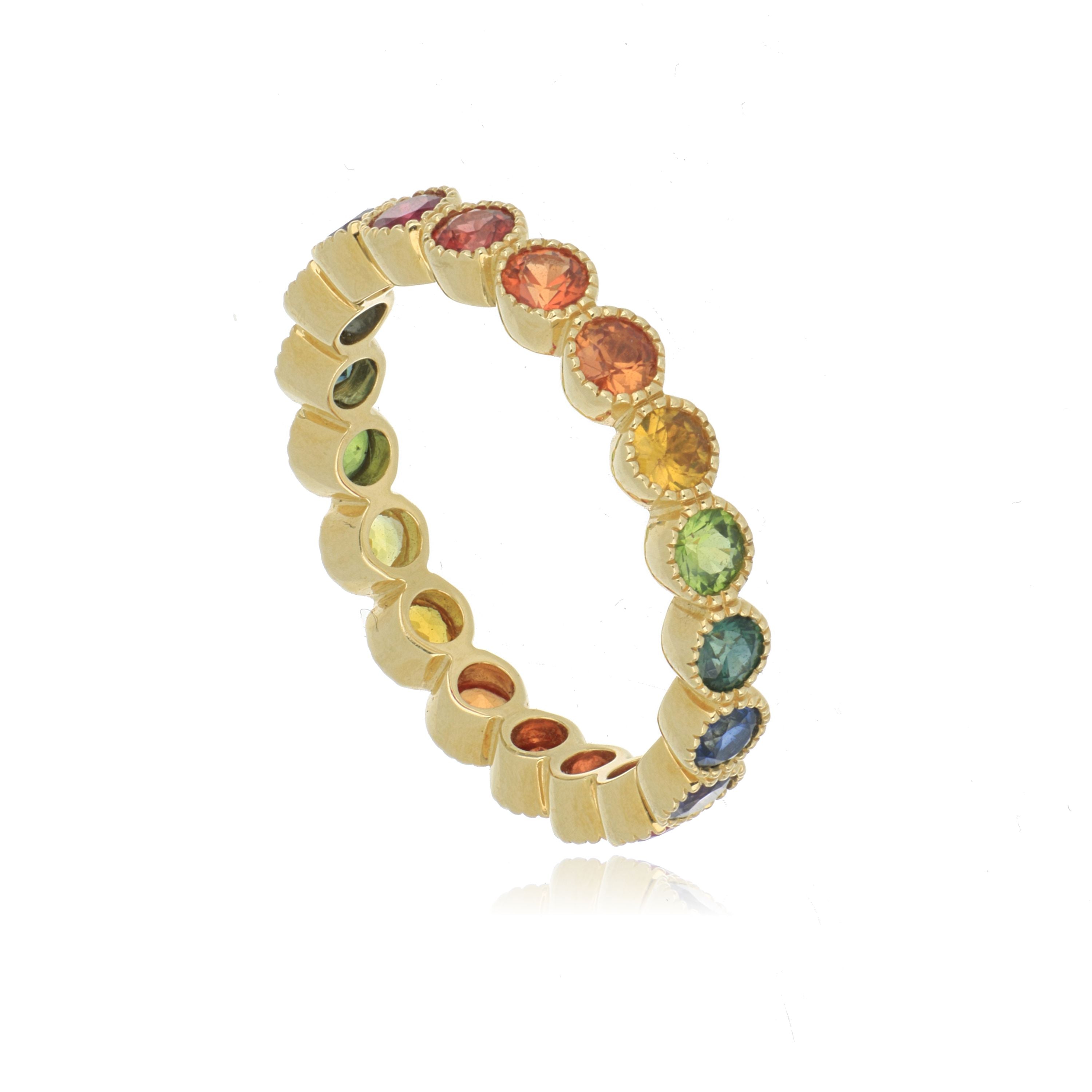 18k Rainbow Sapphire Eternity Band - Charles Koll Jewelers