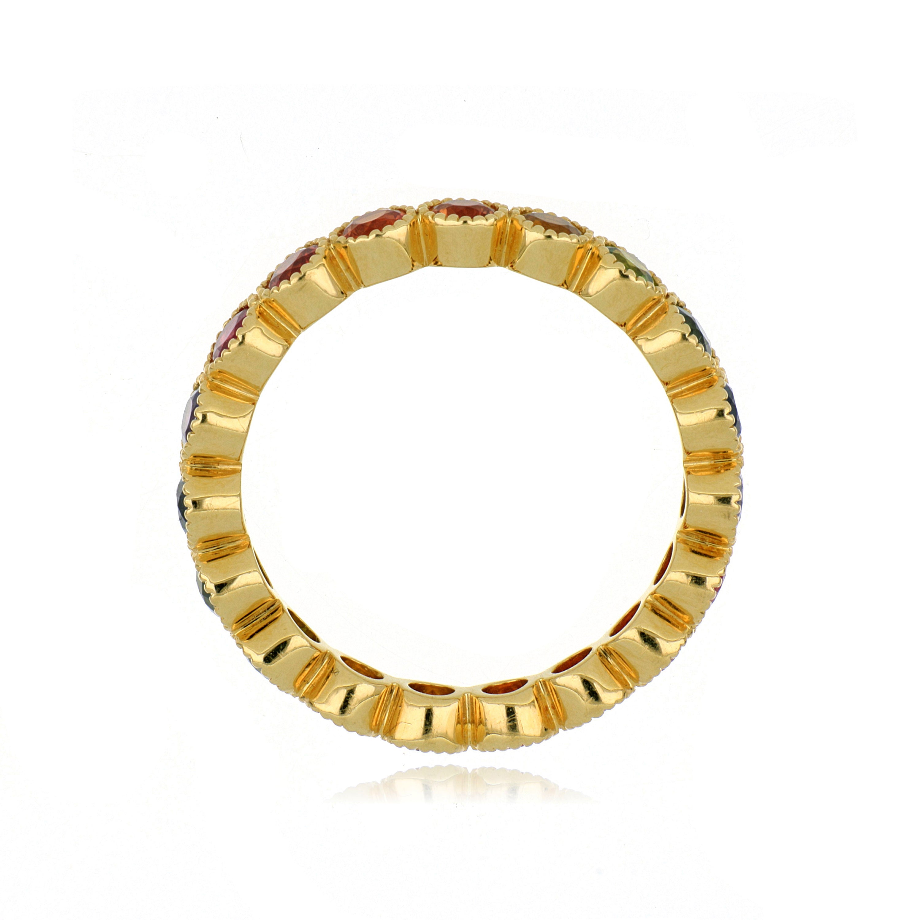 18k Rainbow Sapphire Eternity Band - Charles Koll Jewelers