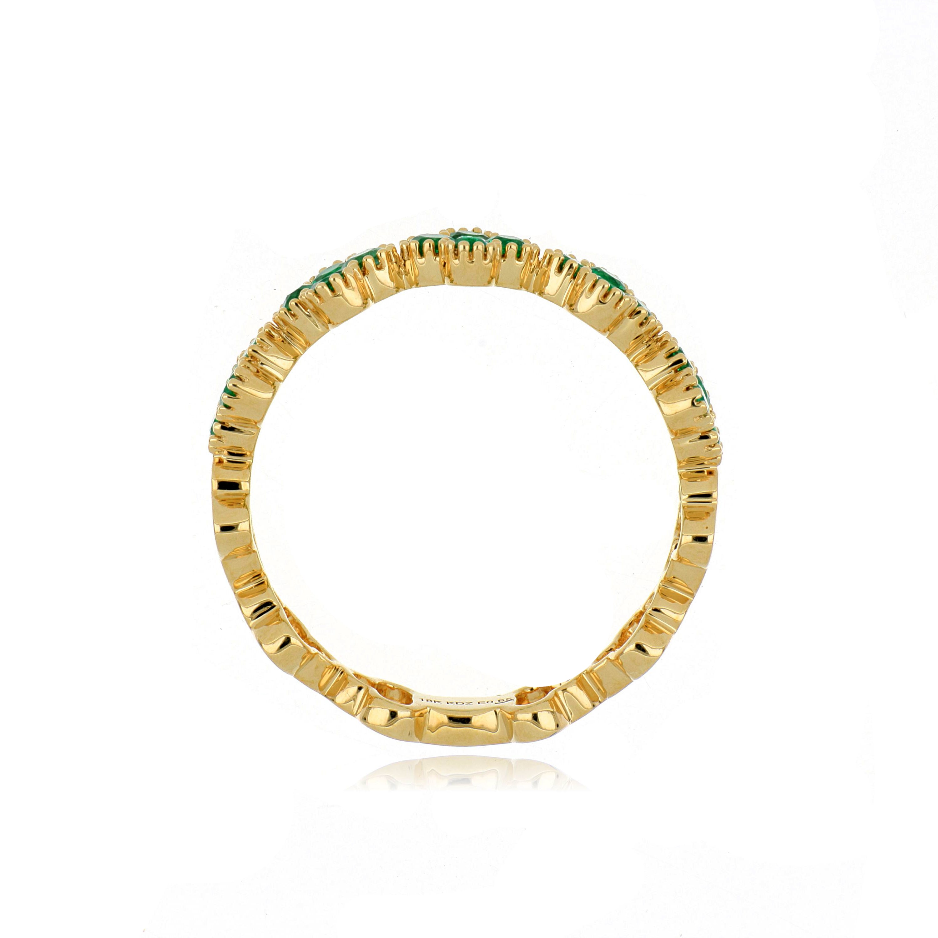 18k Yellow Gold Emerald Ring - Charles Koll Jewelers