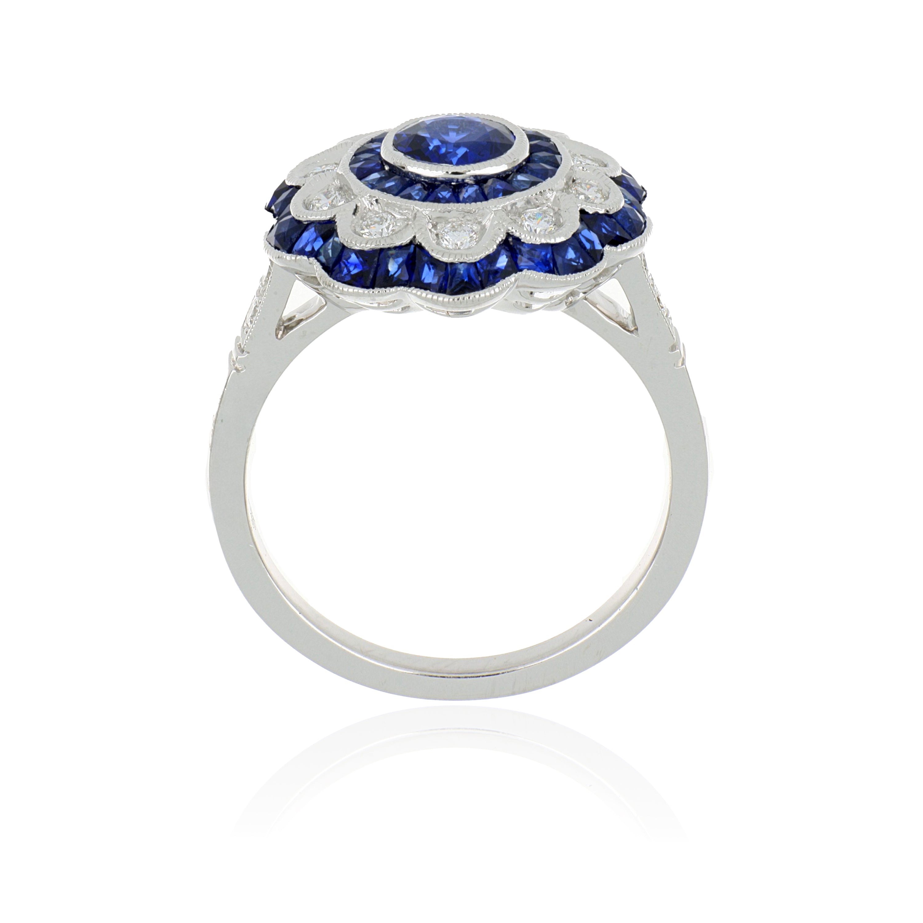 18k White Gold Sapphire and Diamond Ring