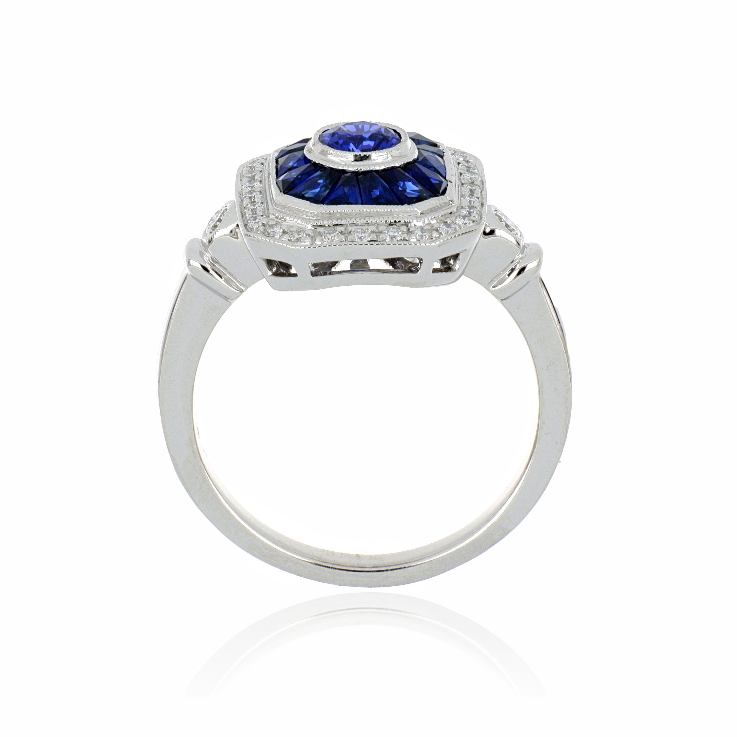 18k White Gold Sapphire and Diamond Ring - Charles Koll Jewelers