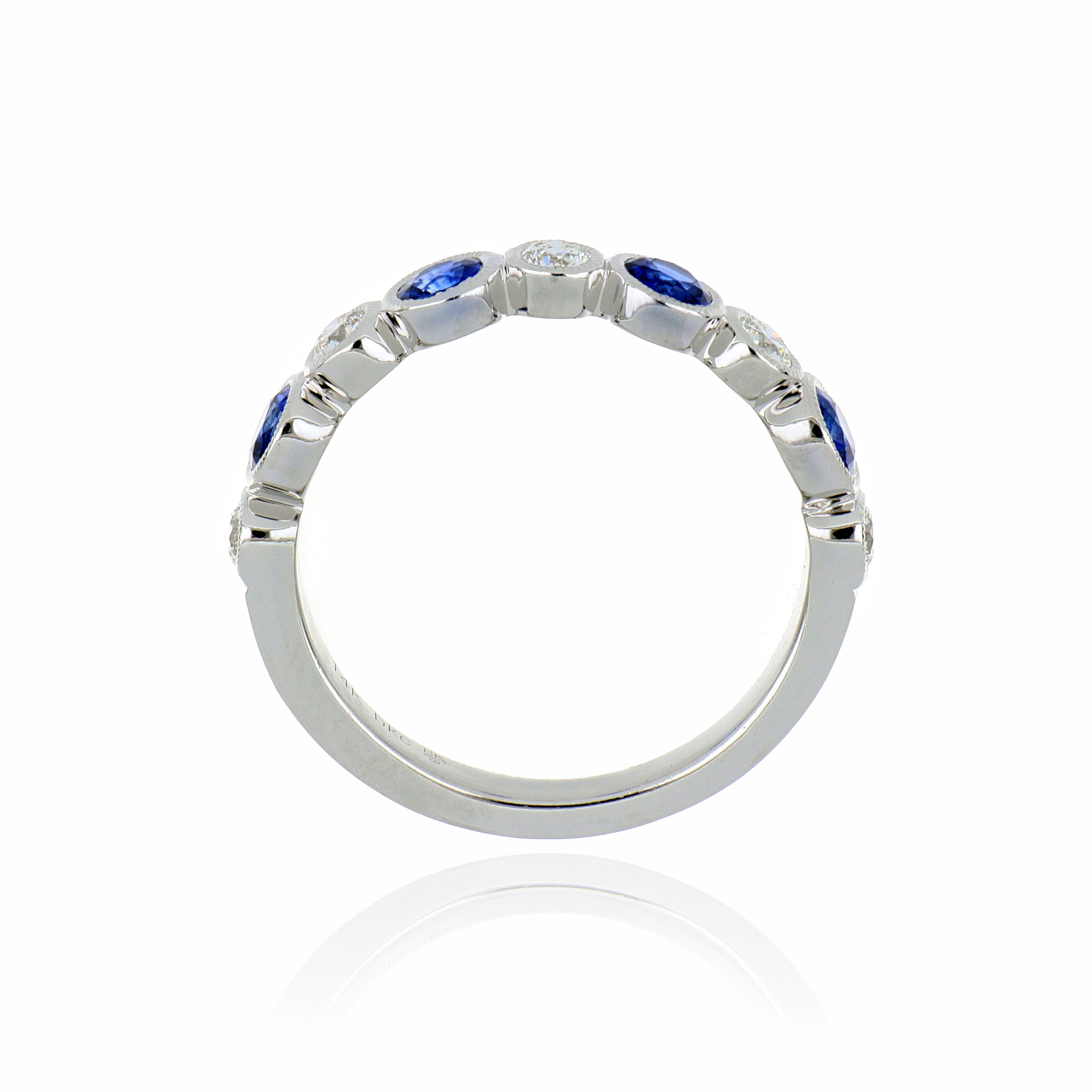 14k White Gold Sapphire and Diamond Ring - Charles Koll Jewelers