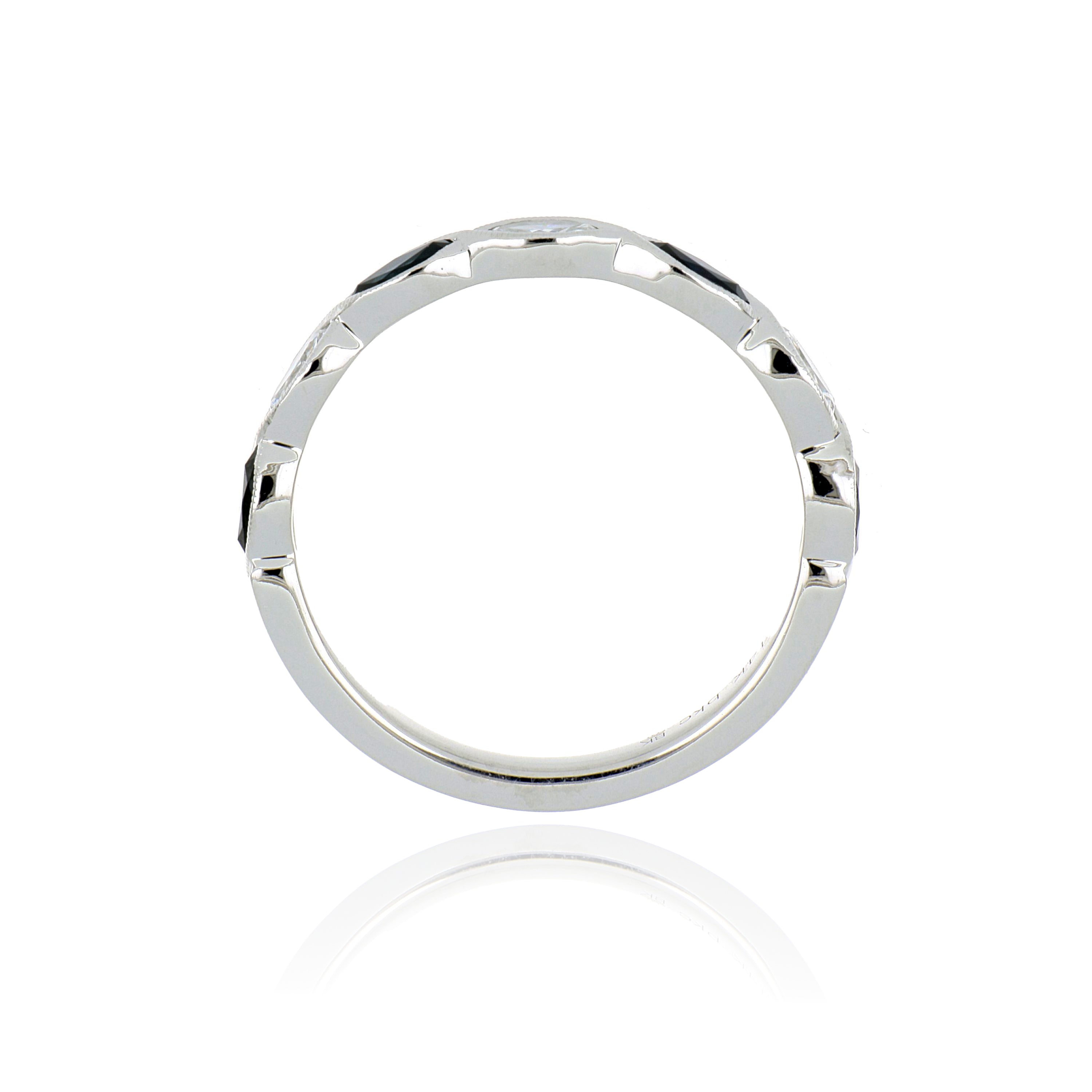 14k White Gold Sapphire and Diamond Band - Charles Koll Jewelers