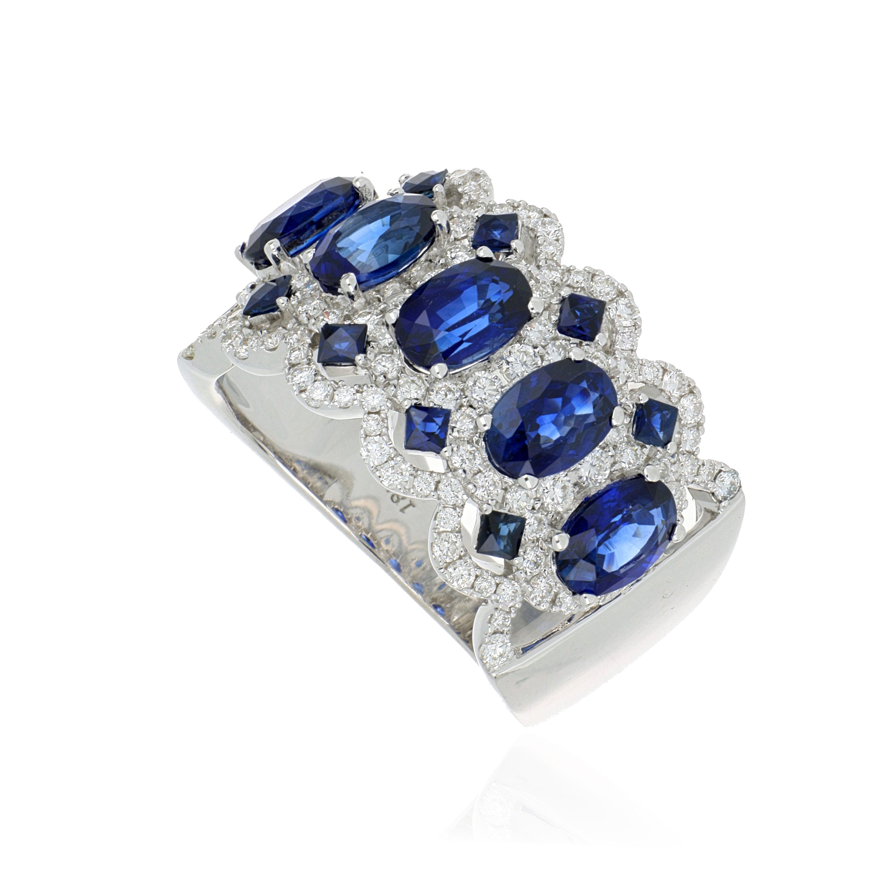 18k White Gold Sapphire and Diamond Ring - Charles Koll Jewelers