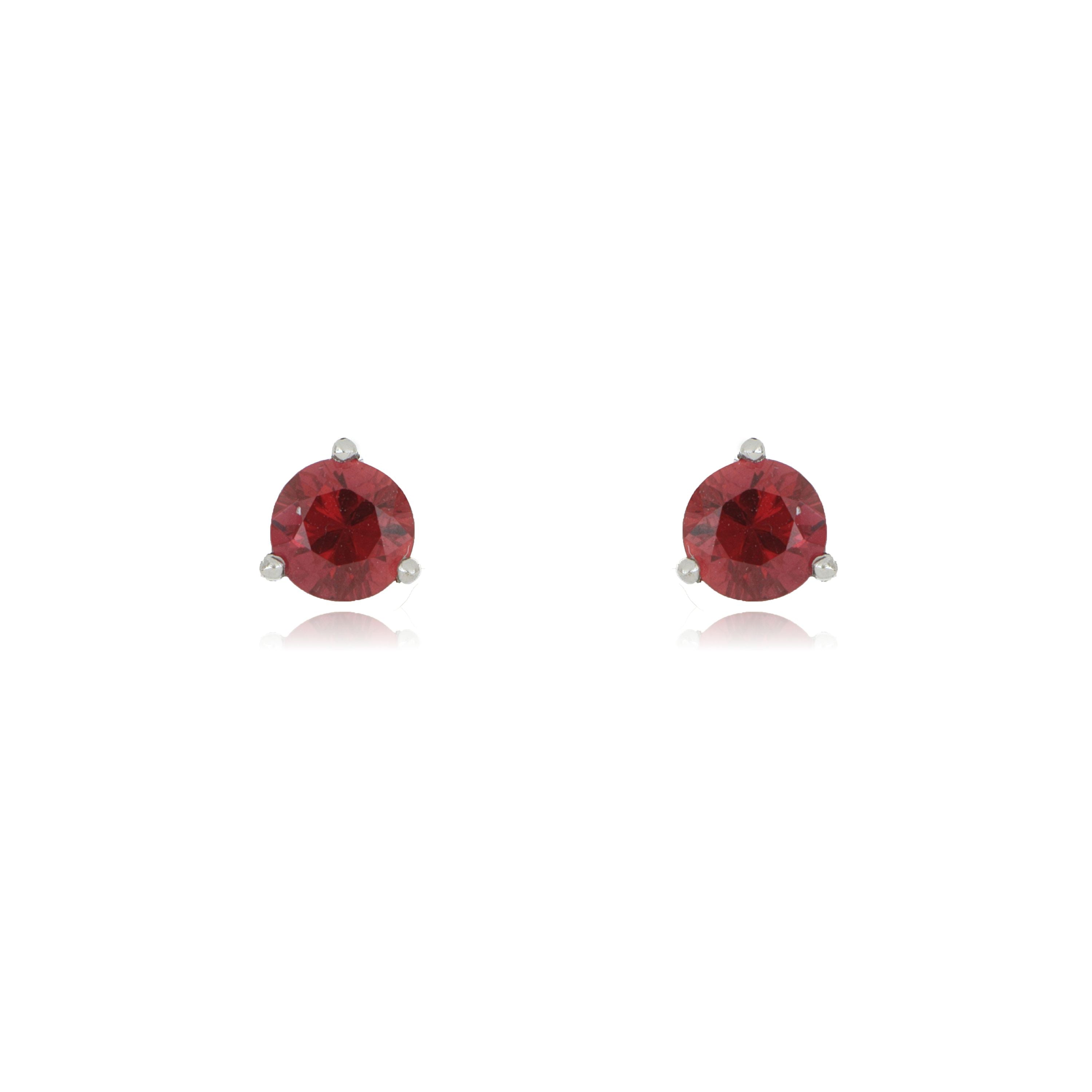 18k White Gold Ruby Studs