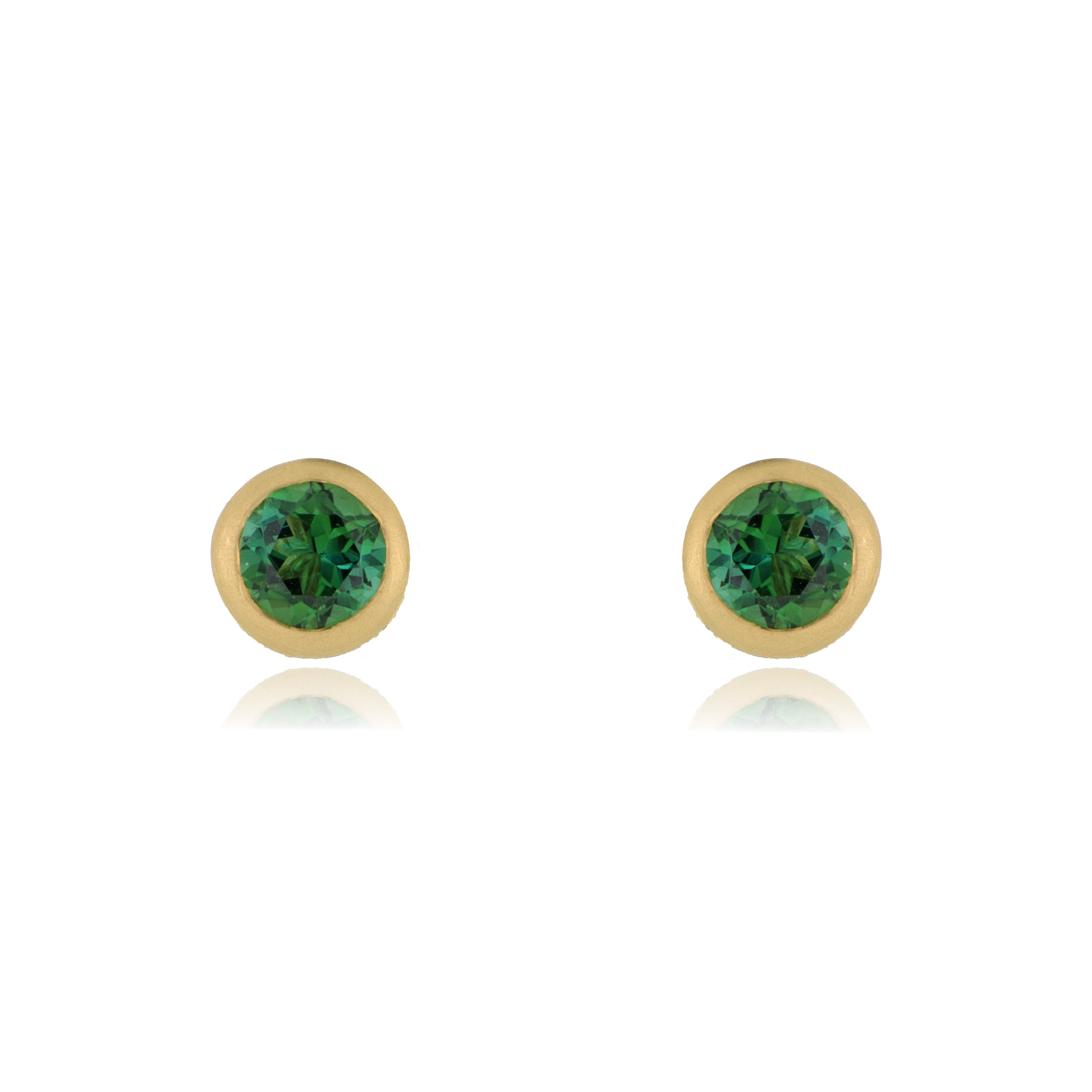 18k Yellow Gold Green Tourmaline Earrings - Charles Koll Jewelers