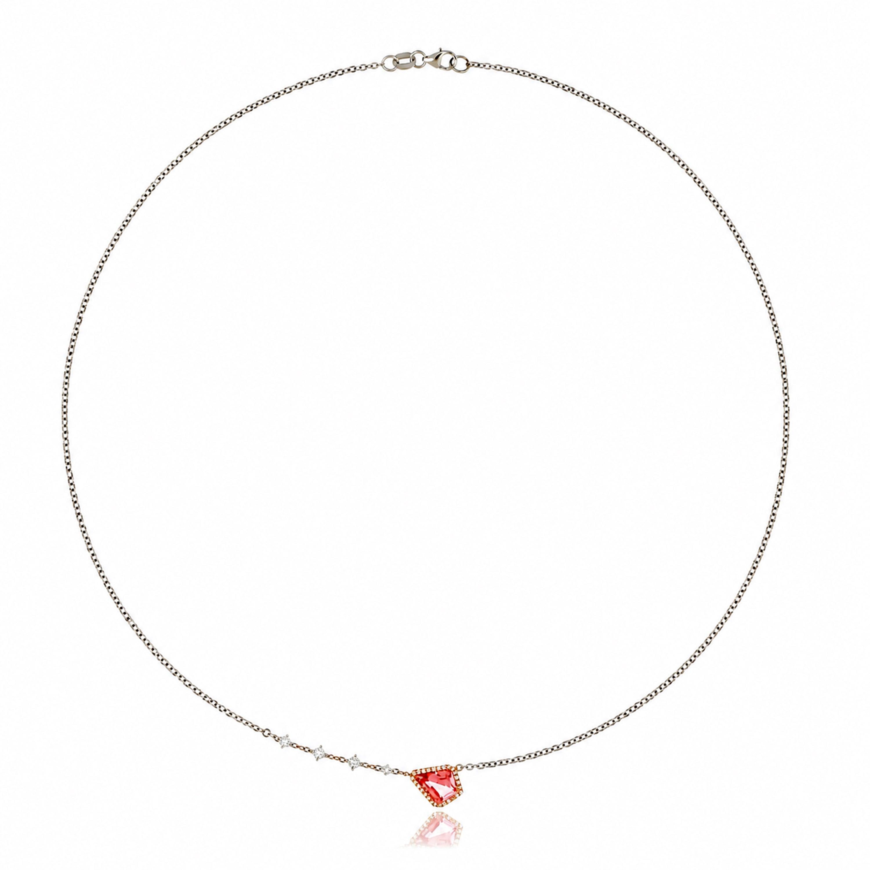 18k White and Rose Gold Tourmaline and Diamond Necklace - Charles Koll Jewelers