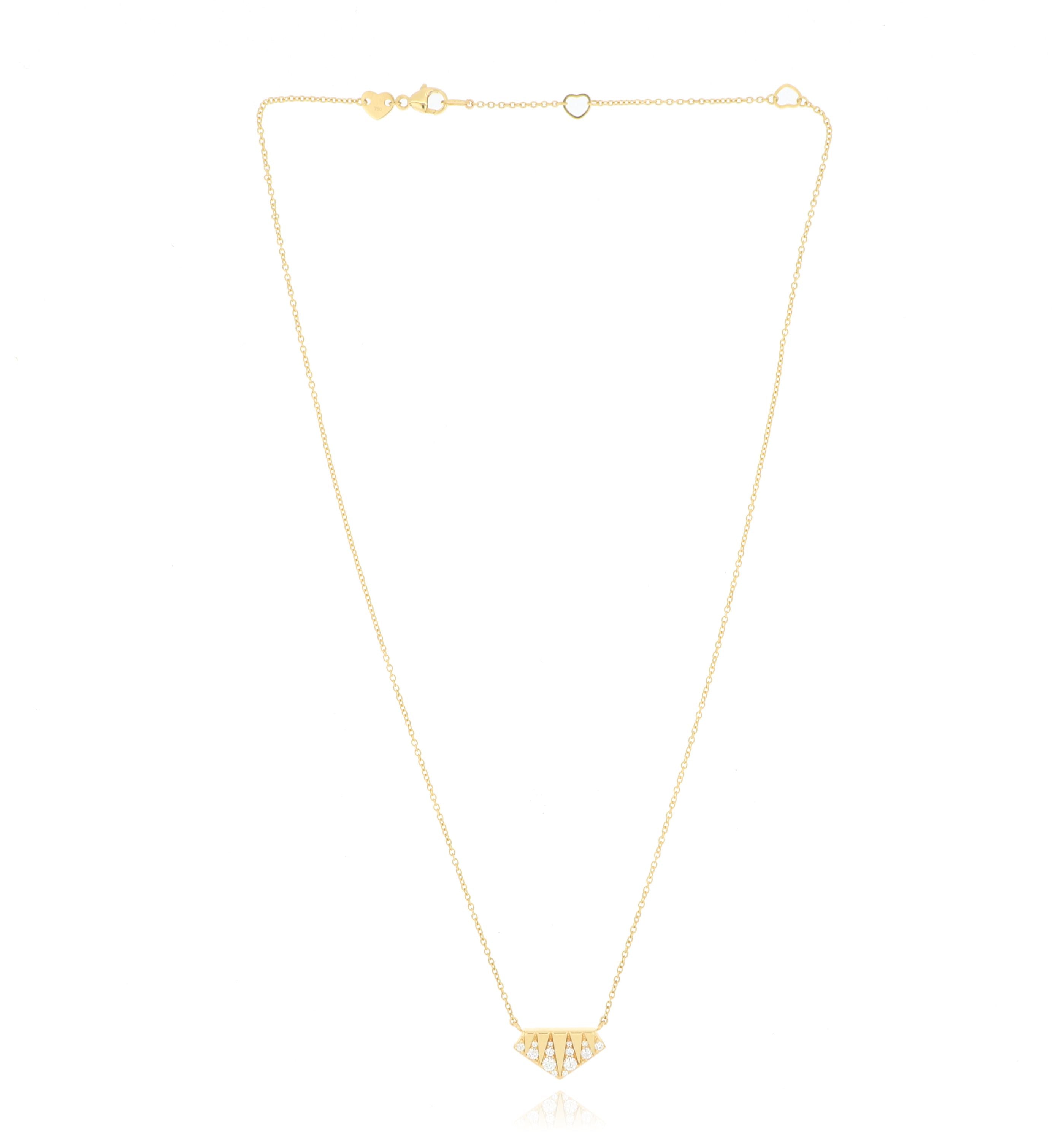 18k Yellow Gold Diamond Triplicity Necklace