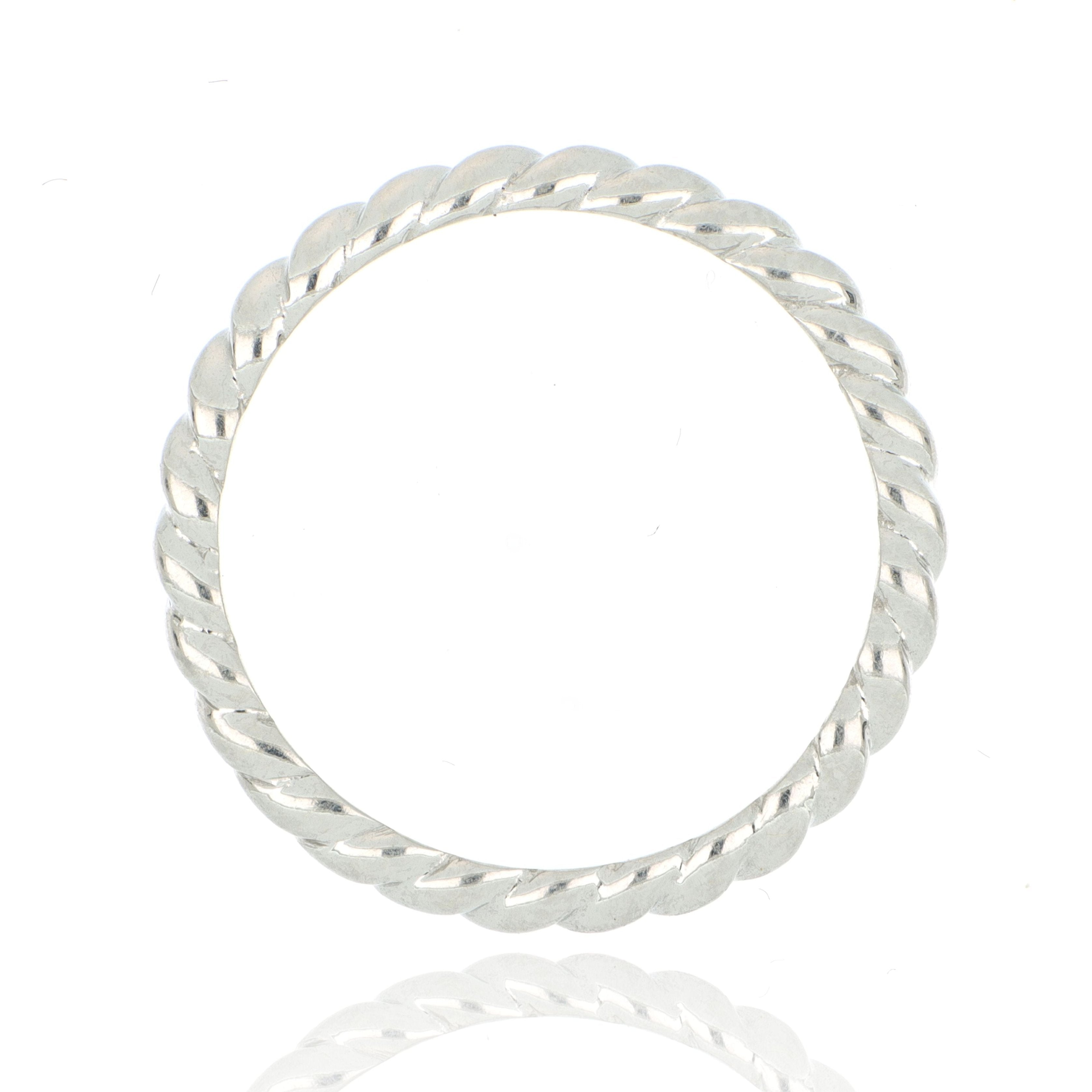 Platinum Skinny Rope Wedding Band