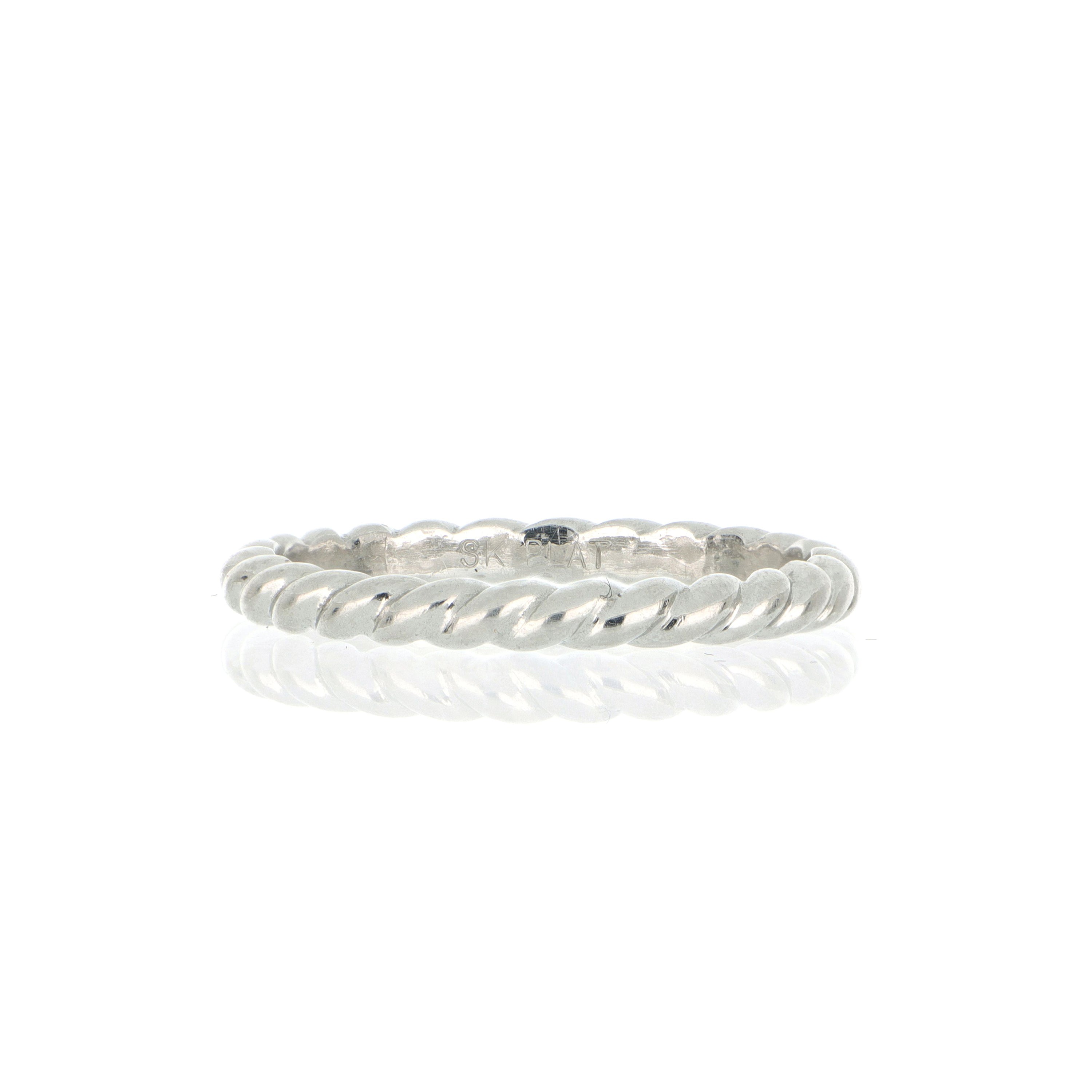 Platinum Skinny Rope Wedding Band