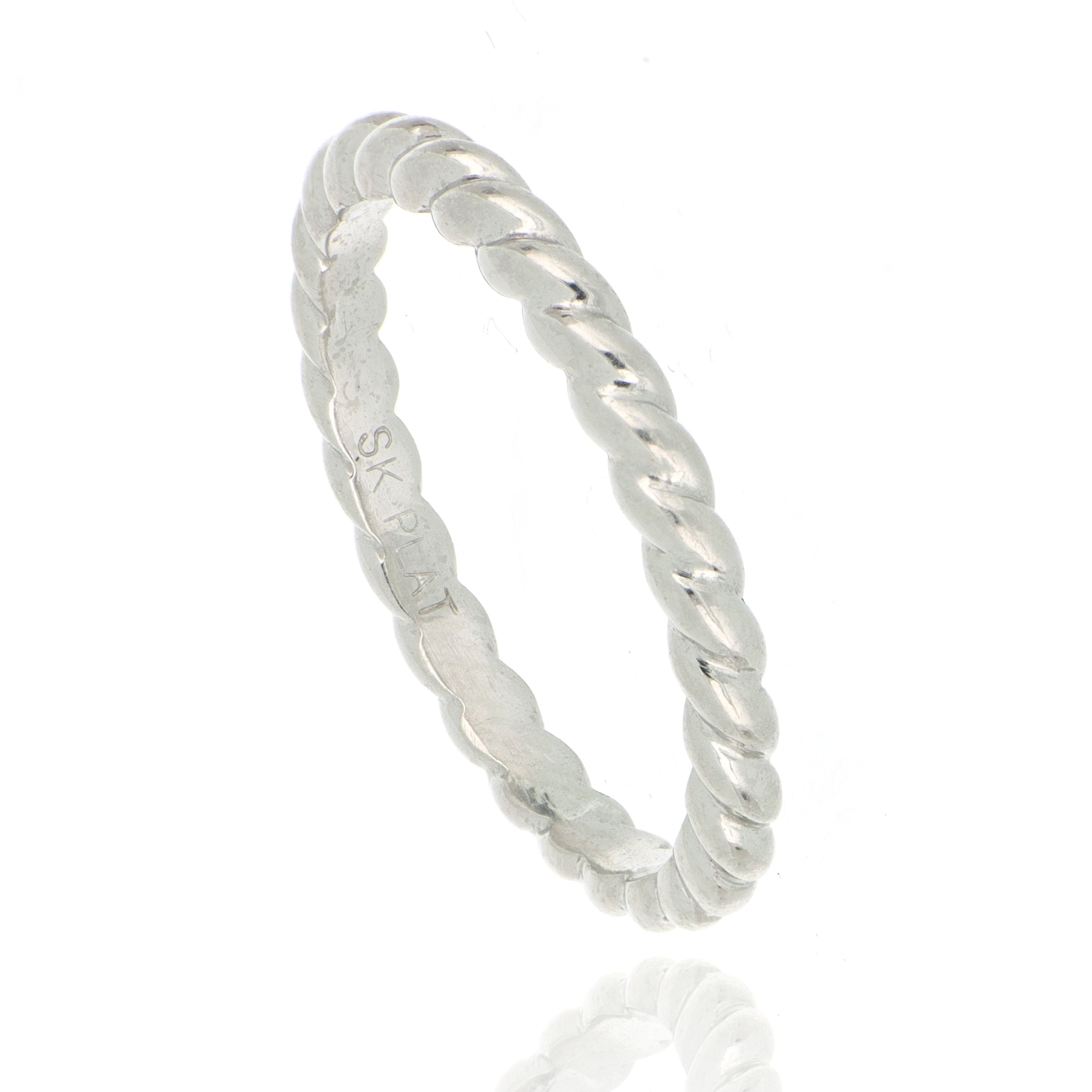 Platinum Skinny Rope Wedding Band