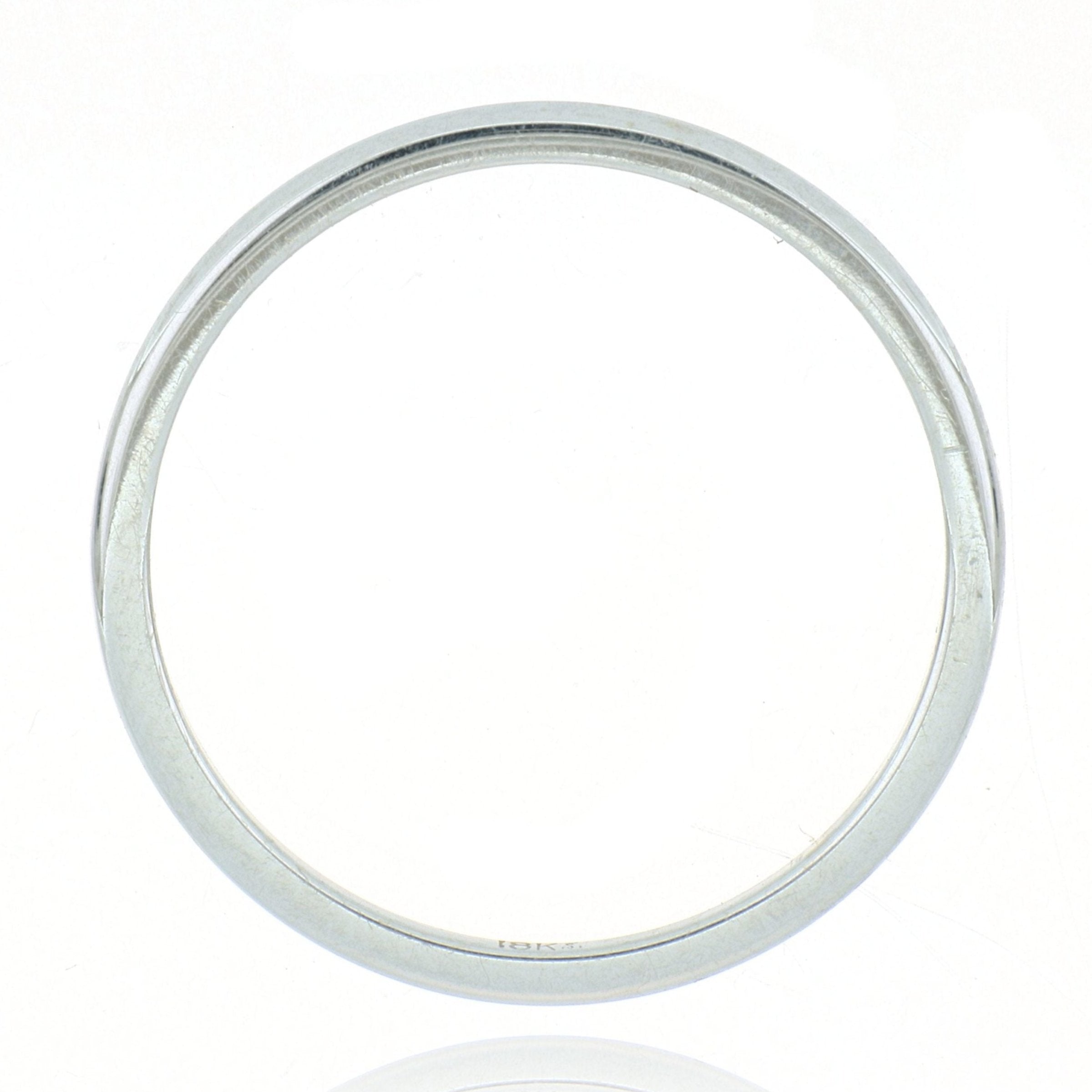 18k White Gold Half Round Wedding Band