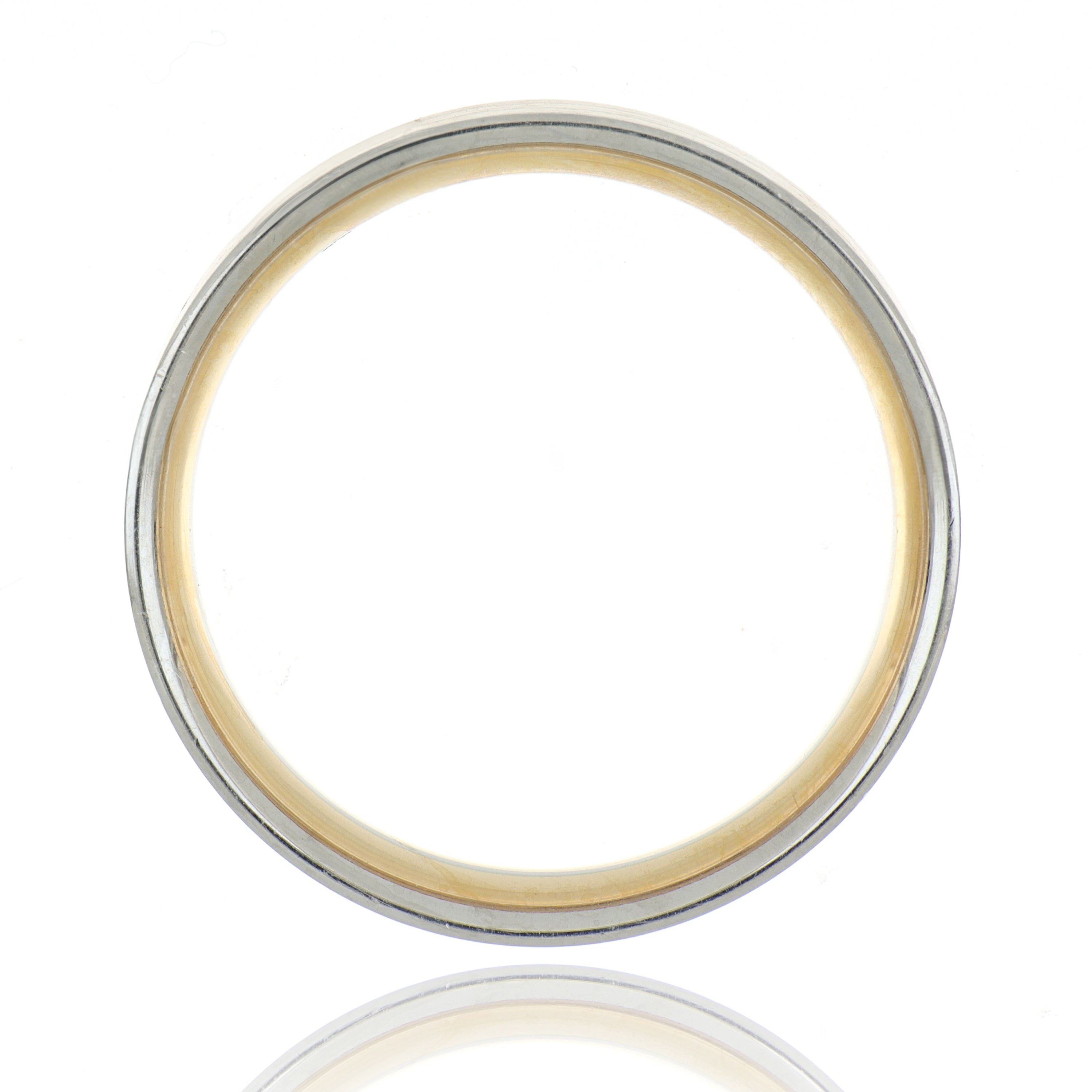 Platinum and 18k Rose Gold Striped Men's Wedding Band - Charles Koll Jewelers