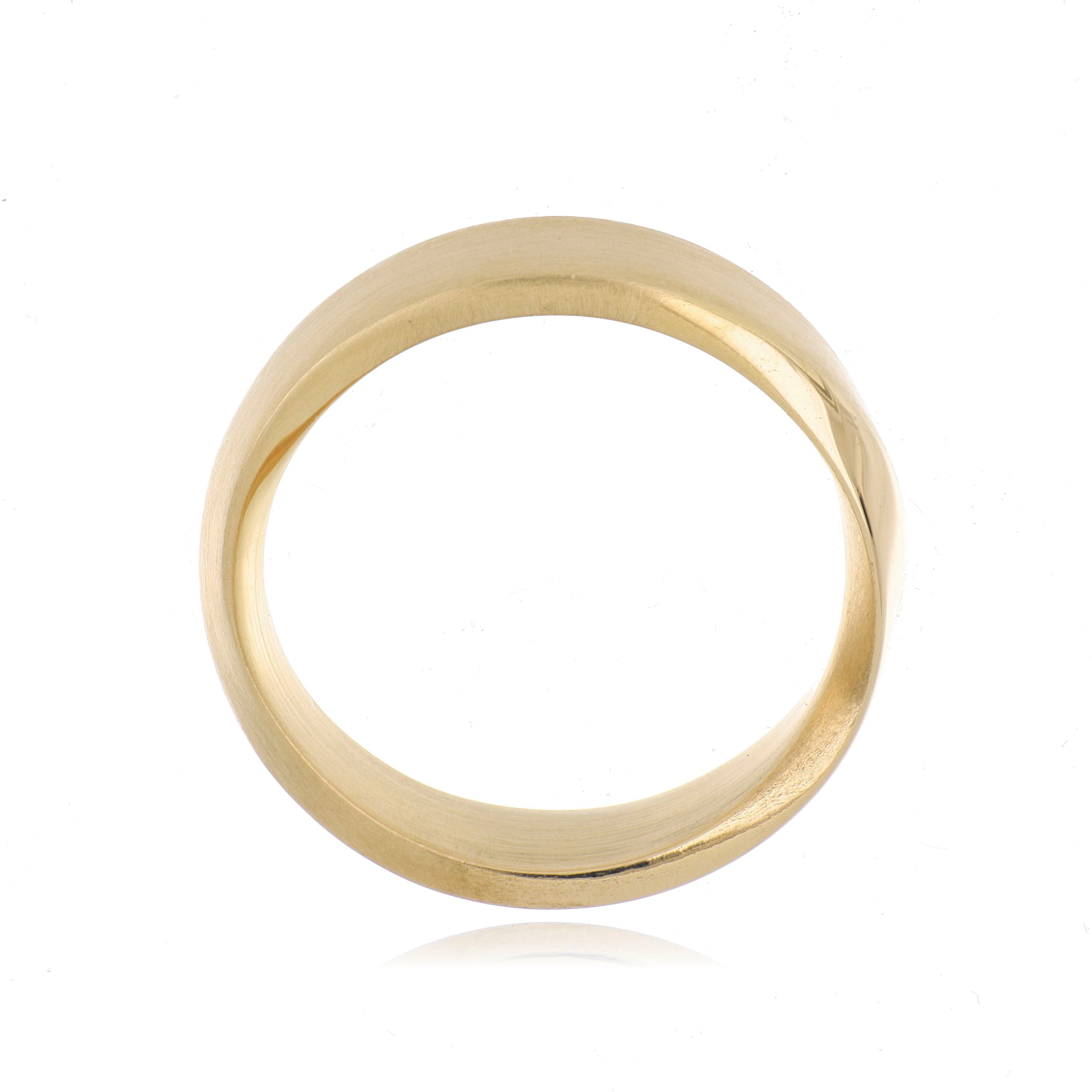 14k Yellow Gold Men's Mobius Wedding Band