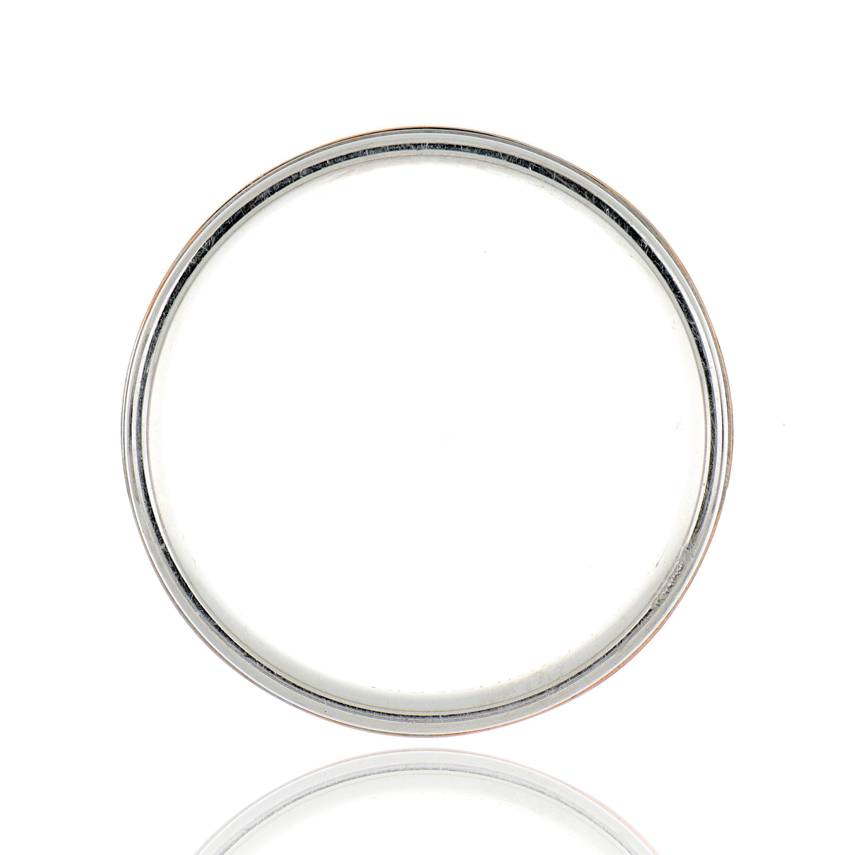 14k Rose and White Gold Men's Wedding Band - Charles Koll Jewelers
