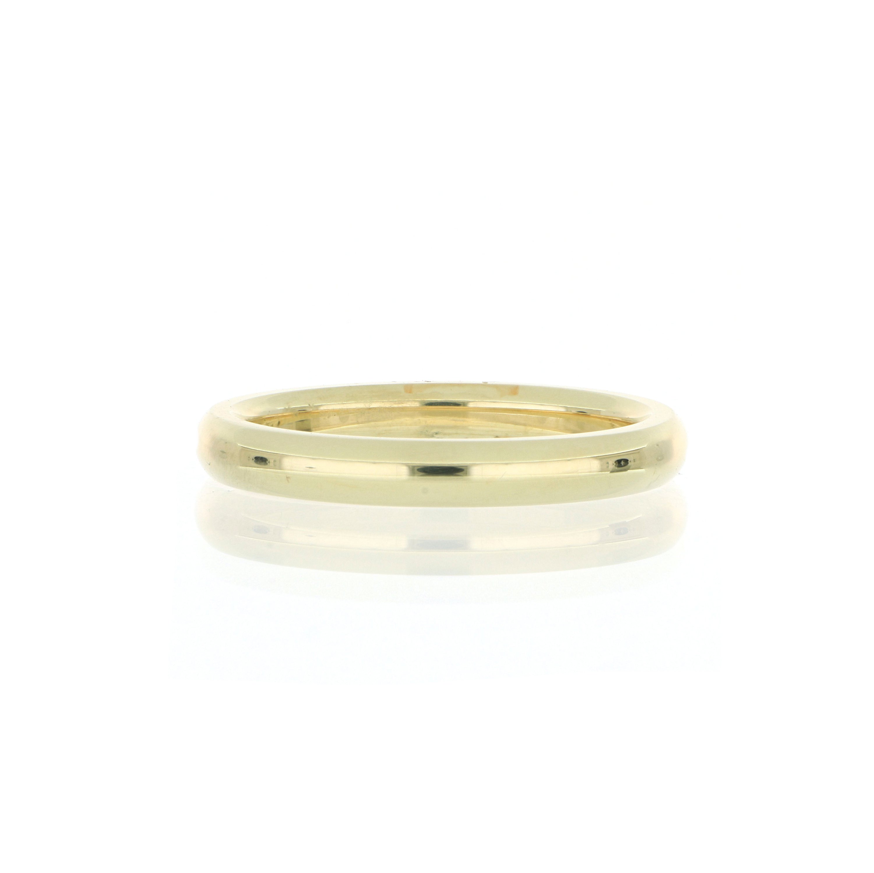 18k Yellow Gold Men's Half Round Wedding Band - Charles Koll Jewelers