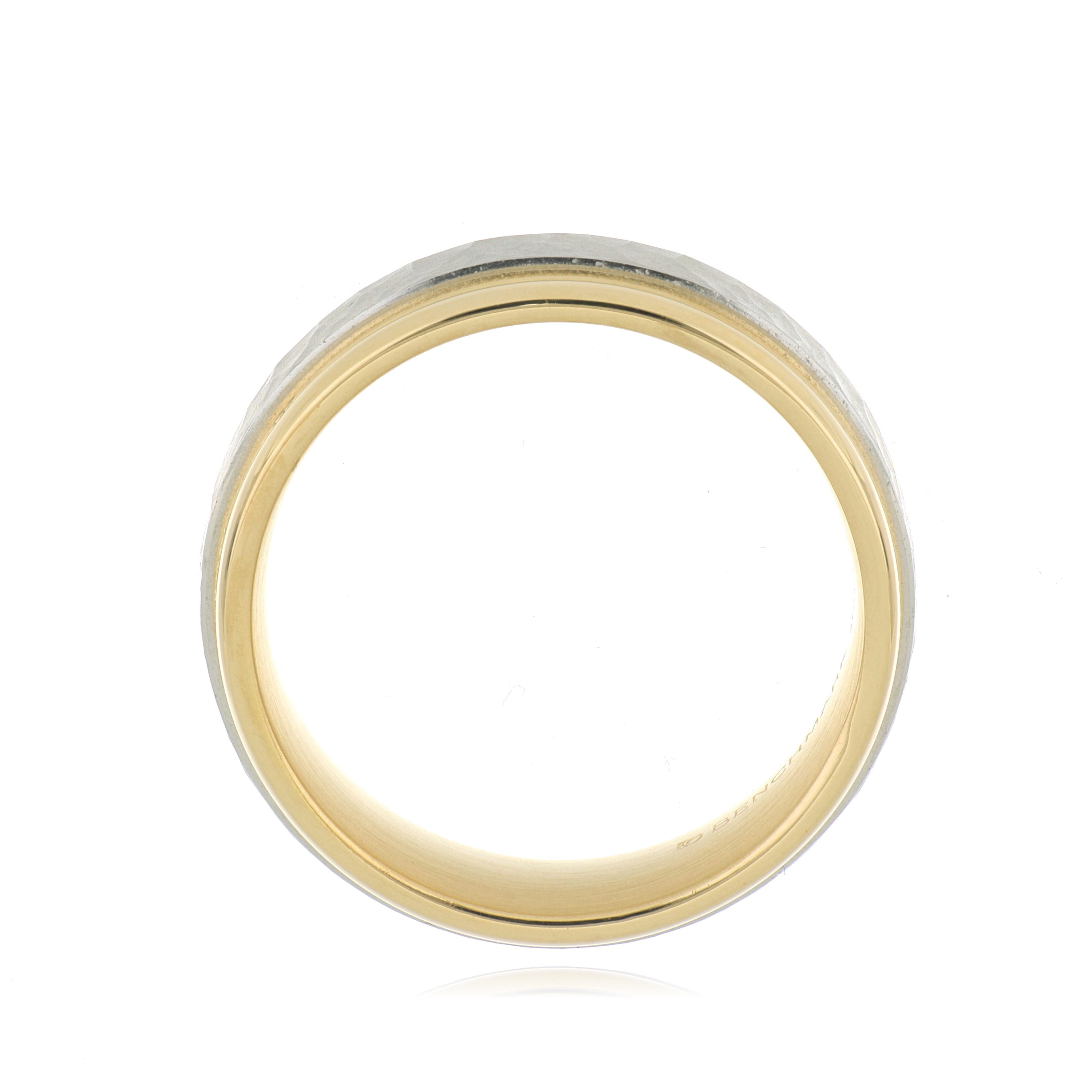 18k Yellow Gold and Platinum Men's Wedding Band - Charles Koll Jewelers