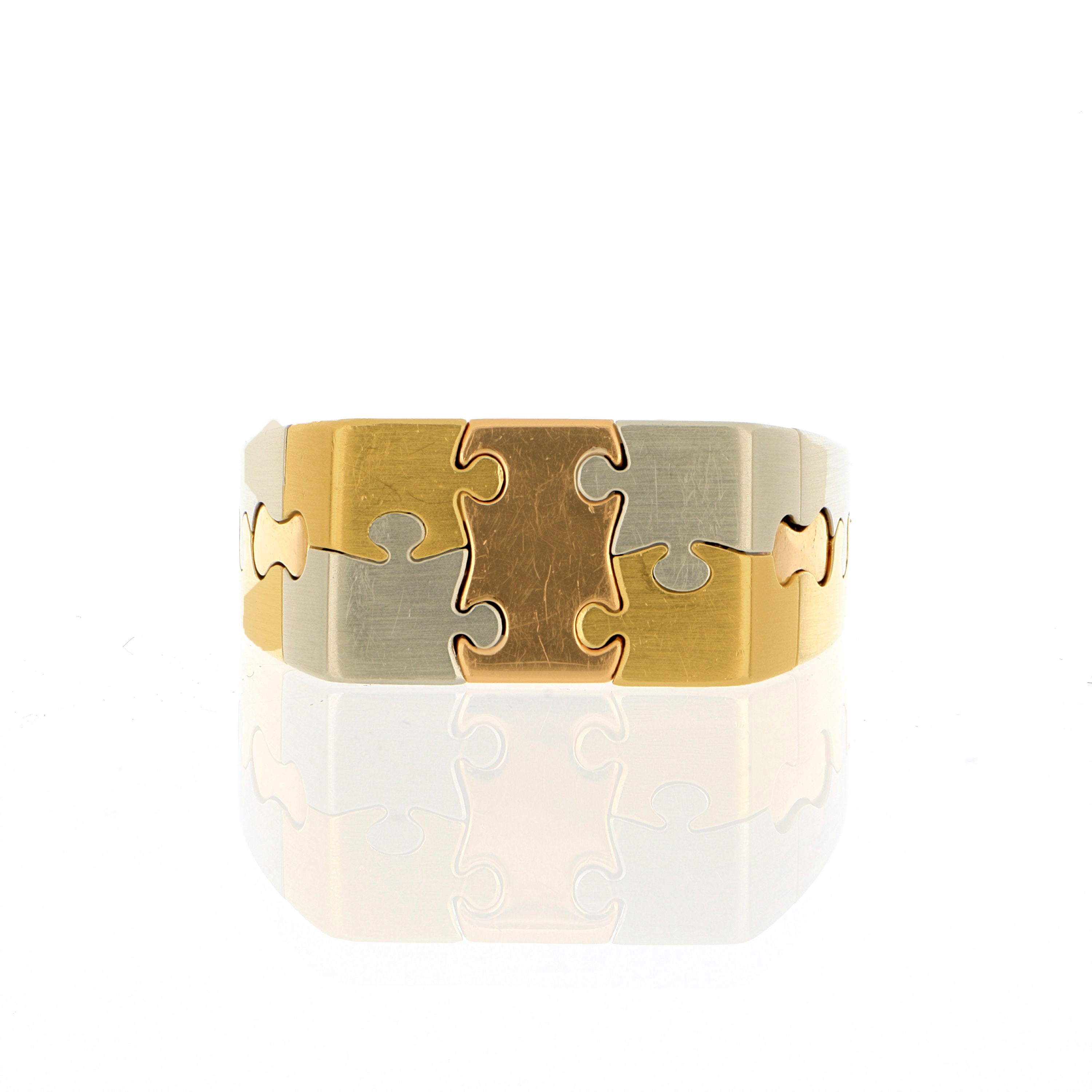 18k & 19k Yellow, White and Rose Gold Custom Working Puzzle Ring