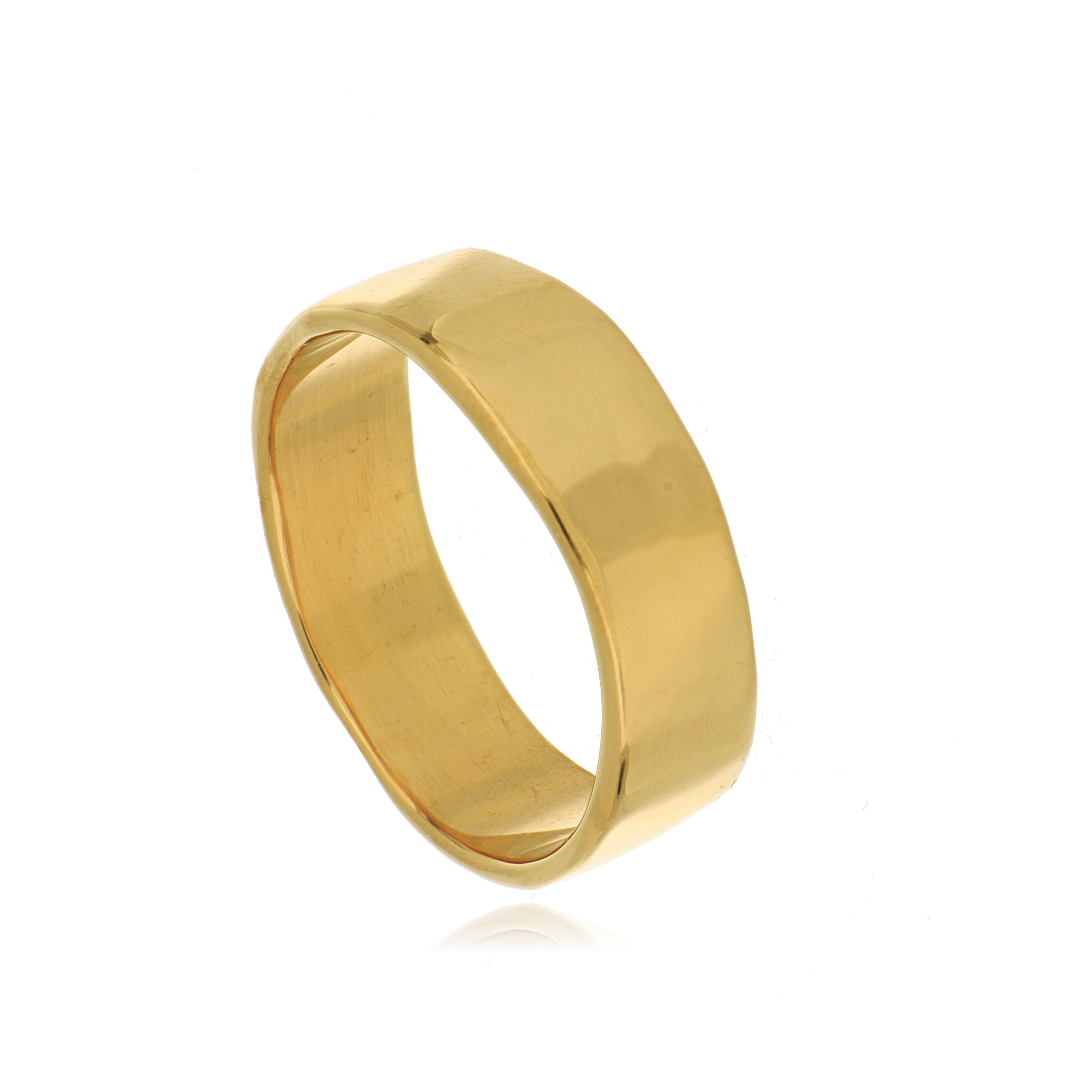 22k Yellow Gold Abstract Men's Wedding Band