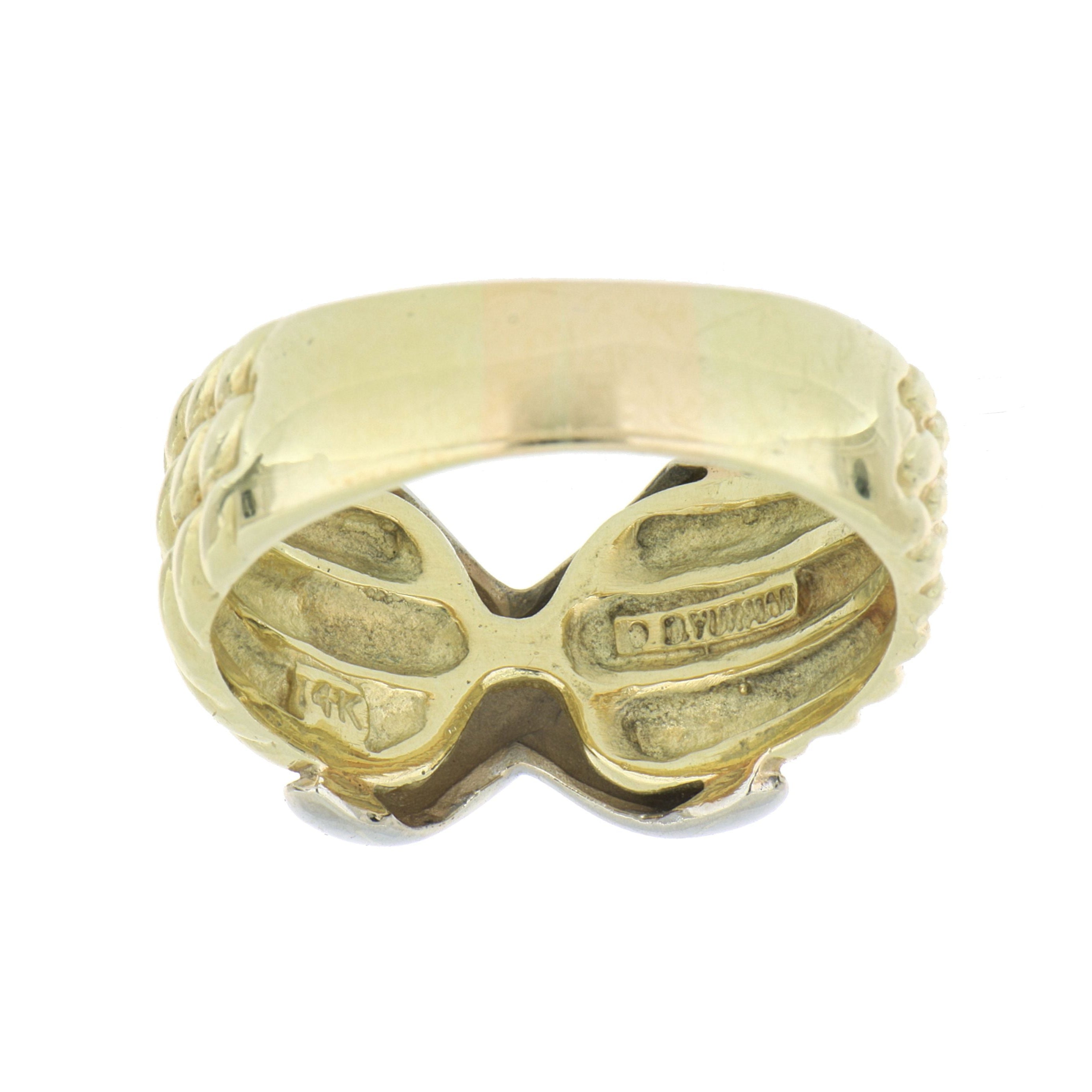 14k Two-Tone Vintage David Yurman Cable Classics X Crossover Ring