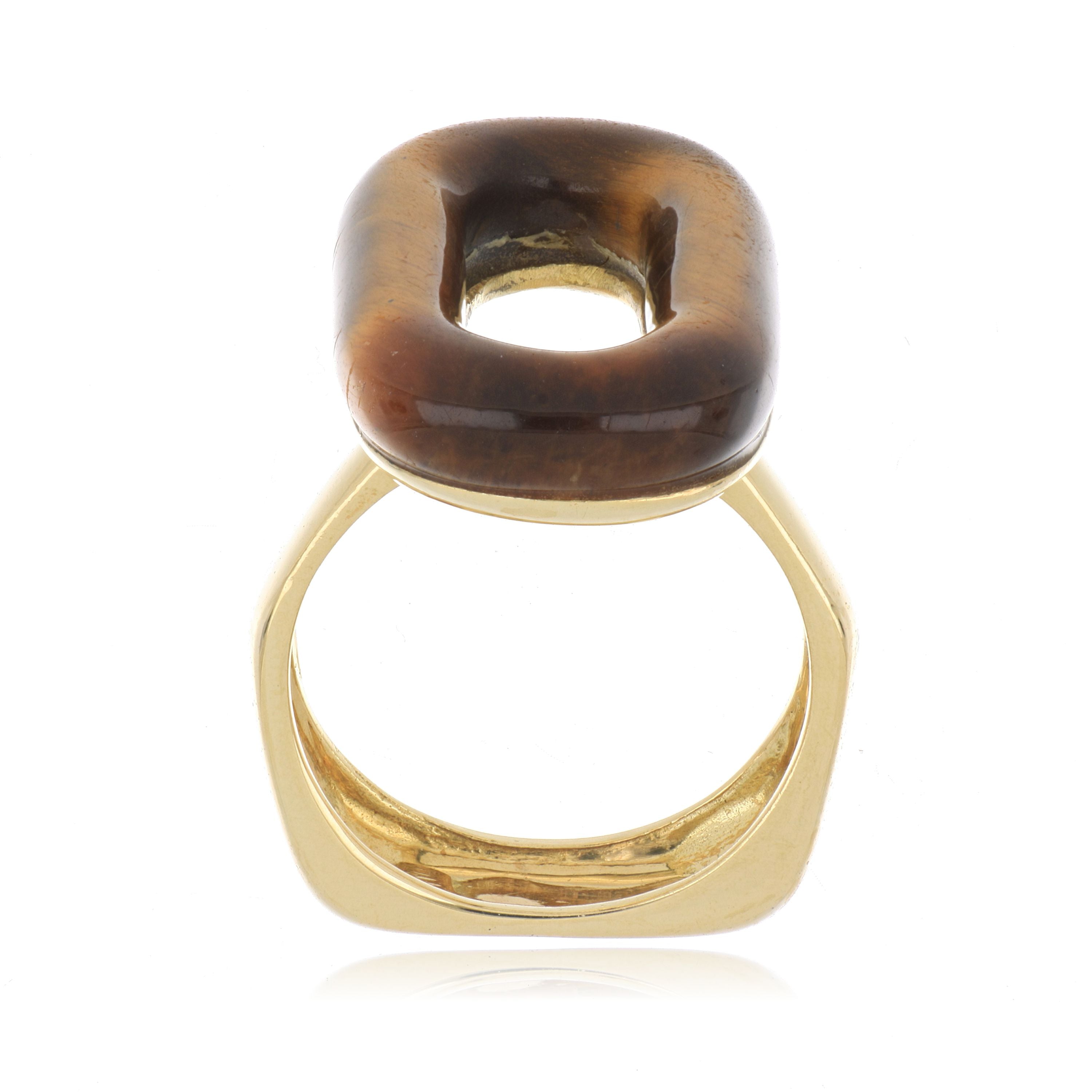 18k Yellow Gold Tiger's Eye Ring