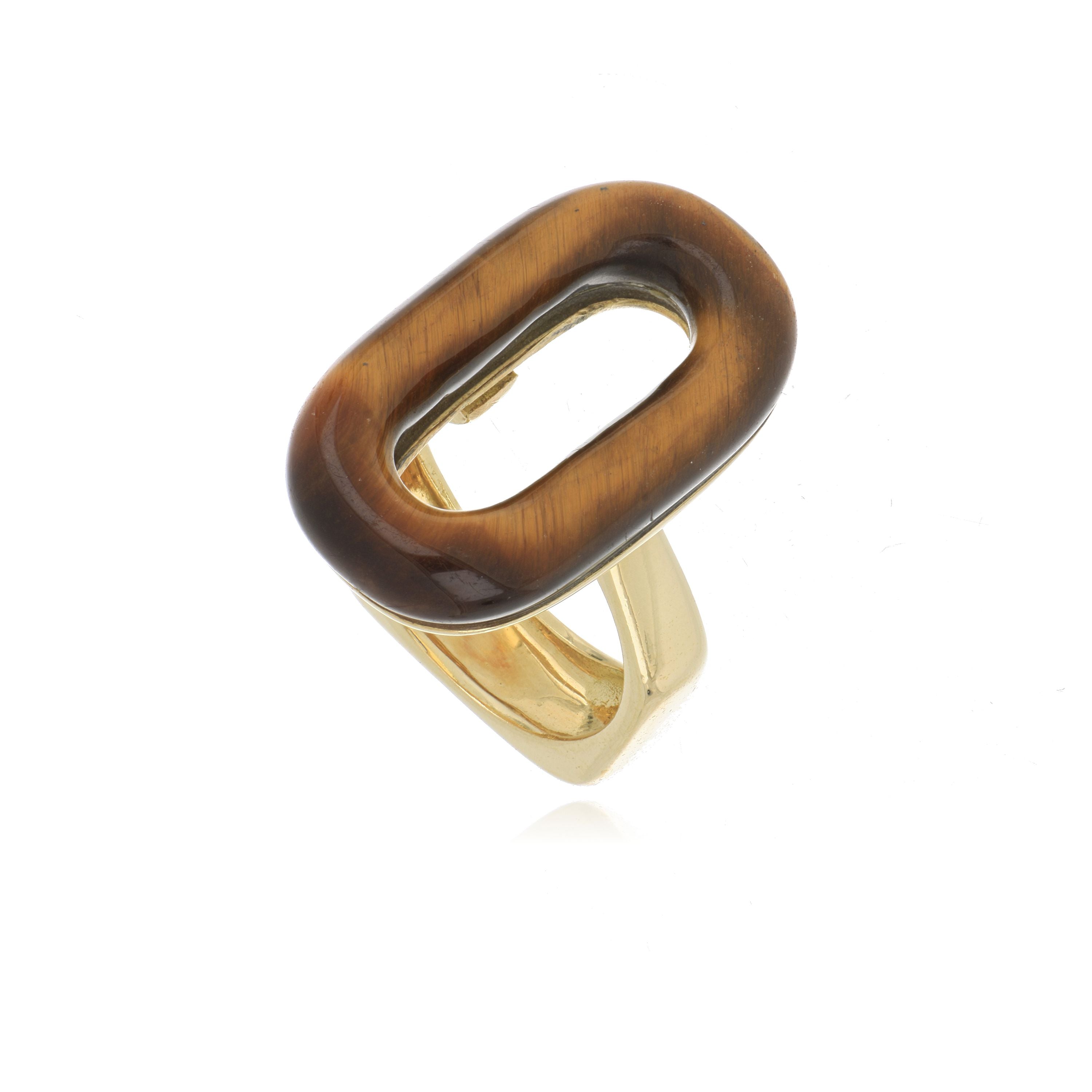 18k Yellow Gold Tiger's Eye Ring