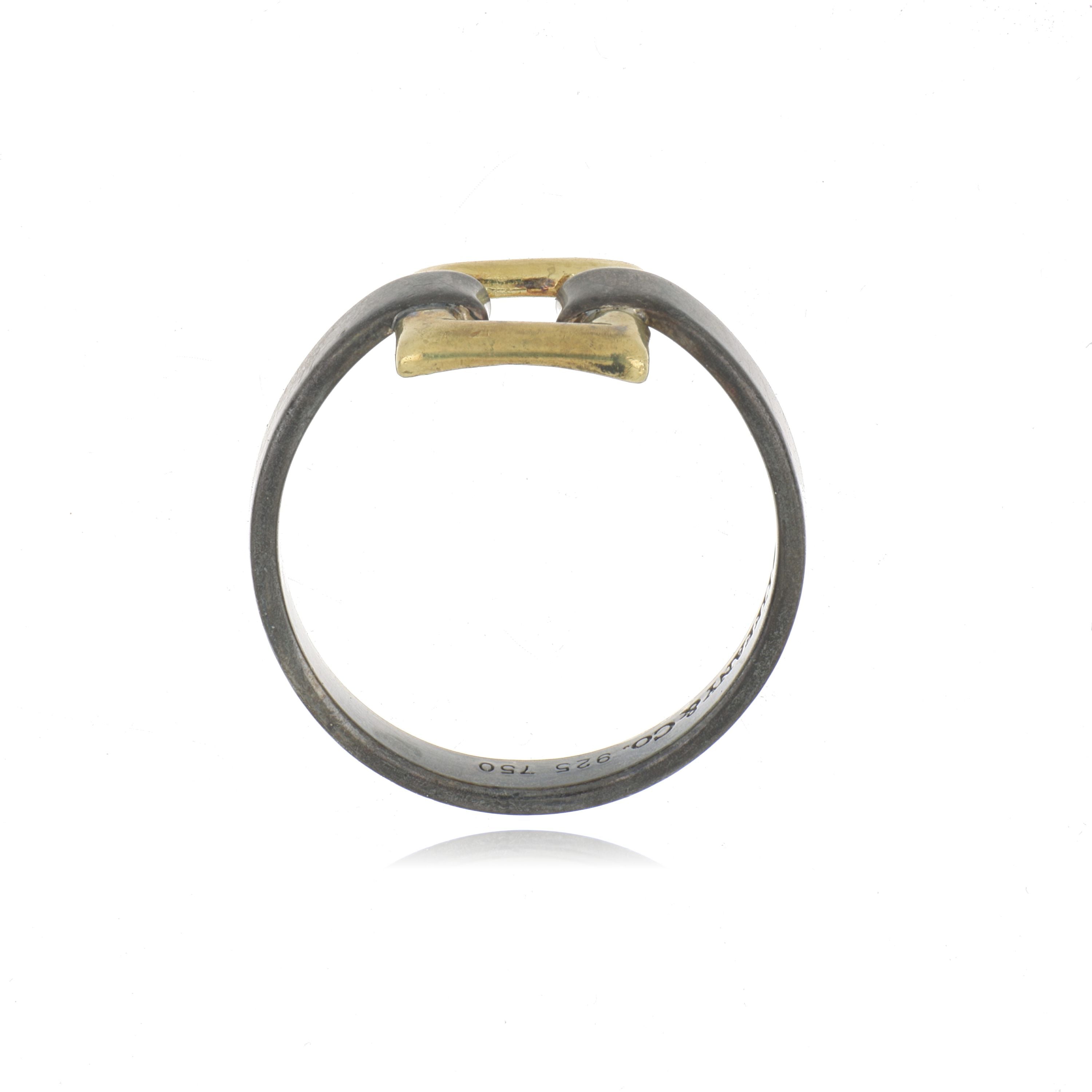 Tiffany & Co. 18k Yellow Gold and Oxidized Silver Ring