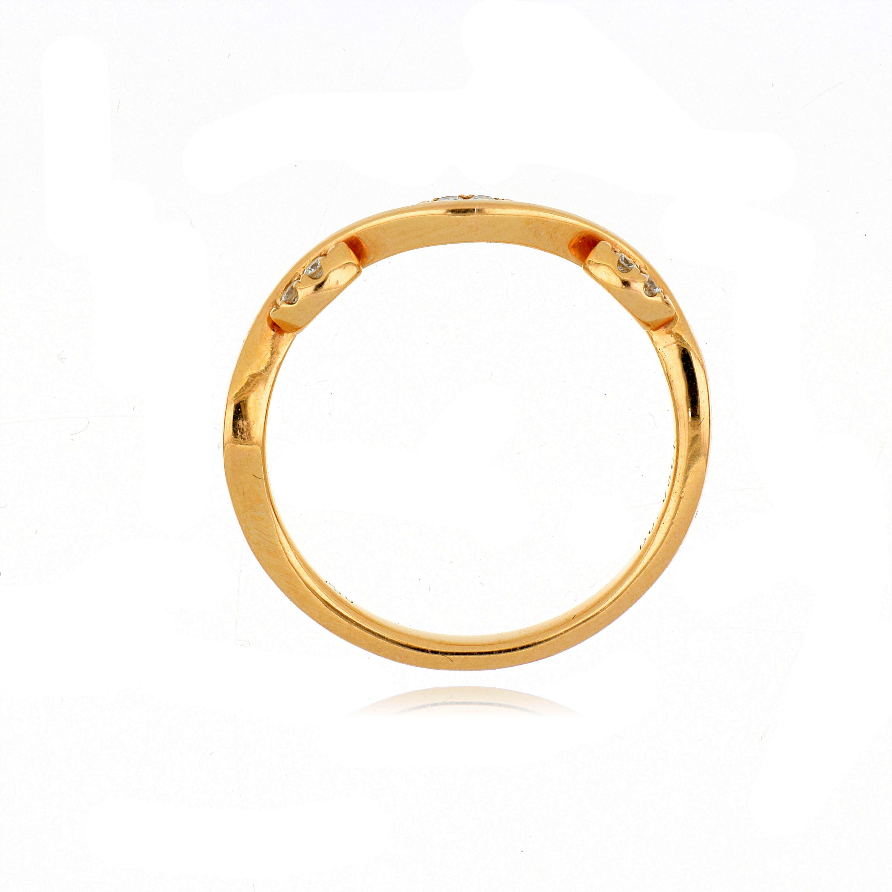 18k Rose Gold Diamond Accented Vine Band - Charles Koll Jewelers