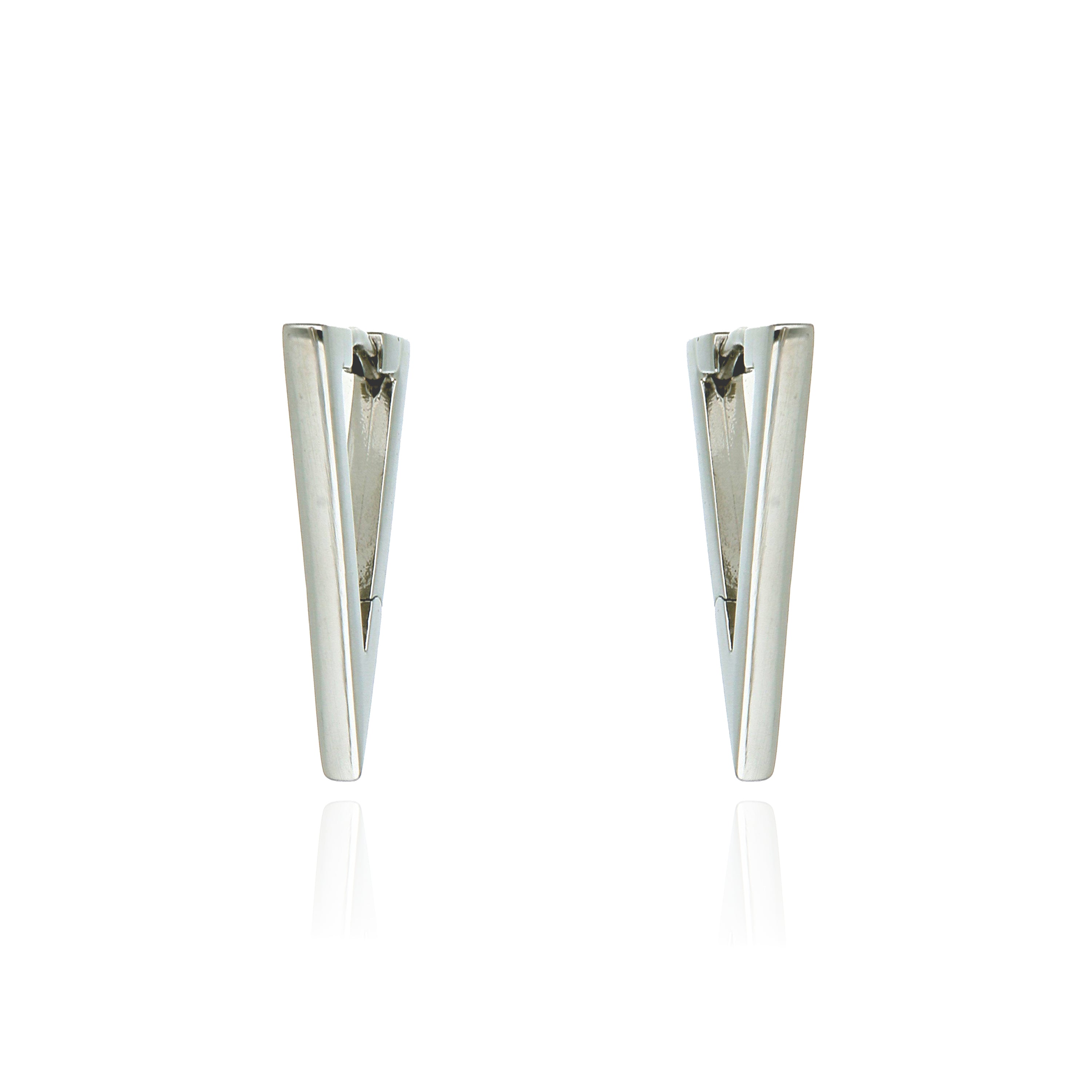 Platinum Triangle Hoop Earrings