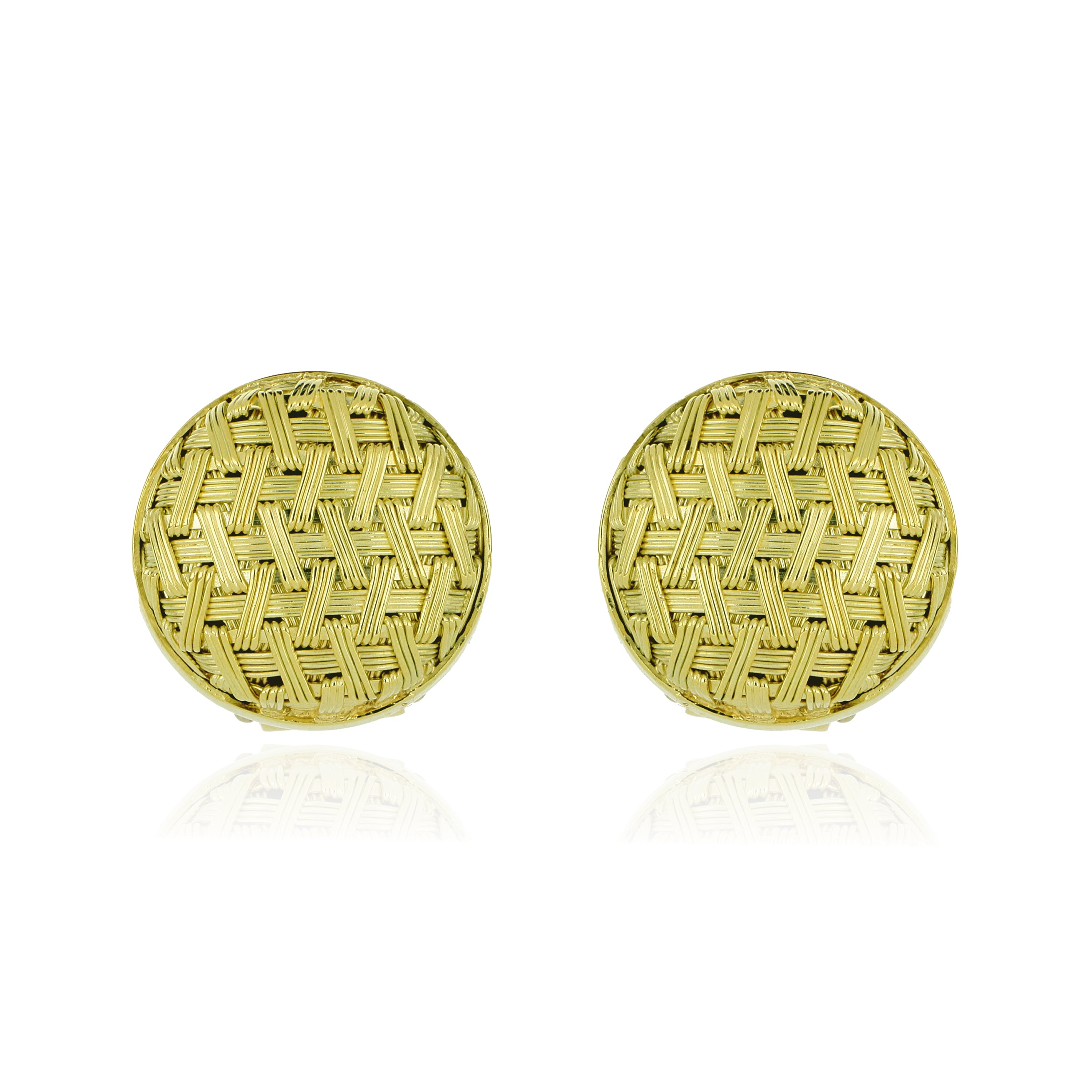 14k Yellow Gold Woven Stud Earrings