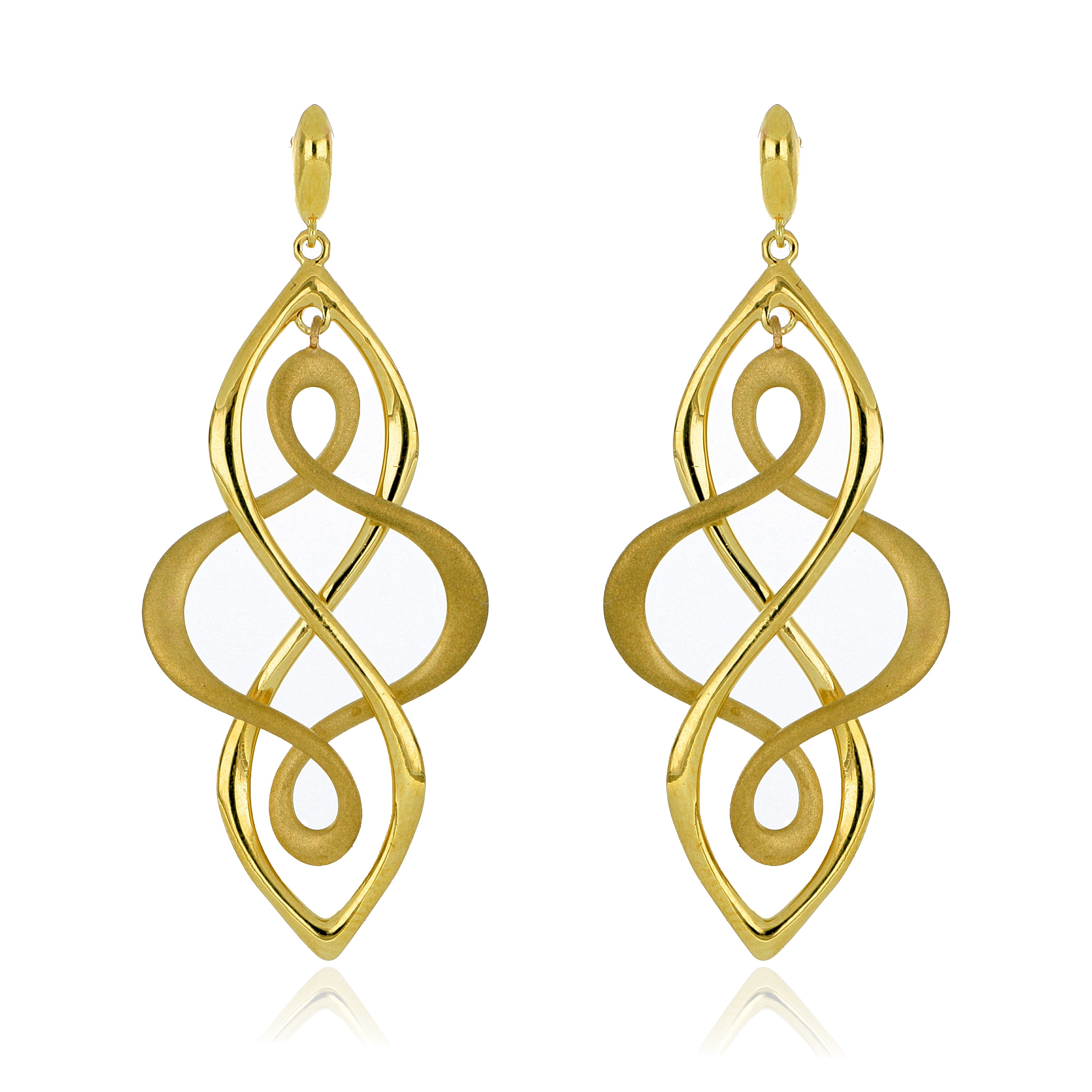 18k Yellow Gold Infinity Dangle Earrings