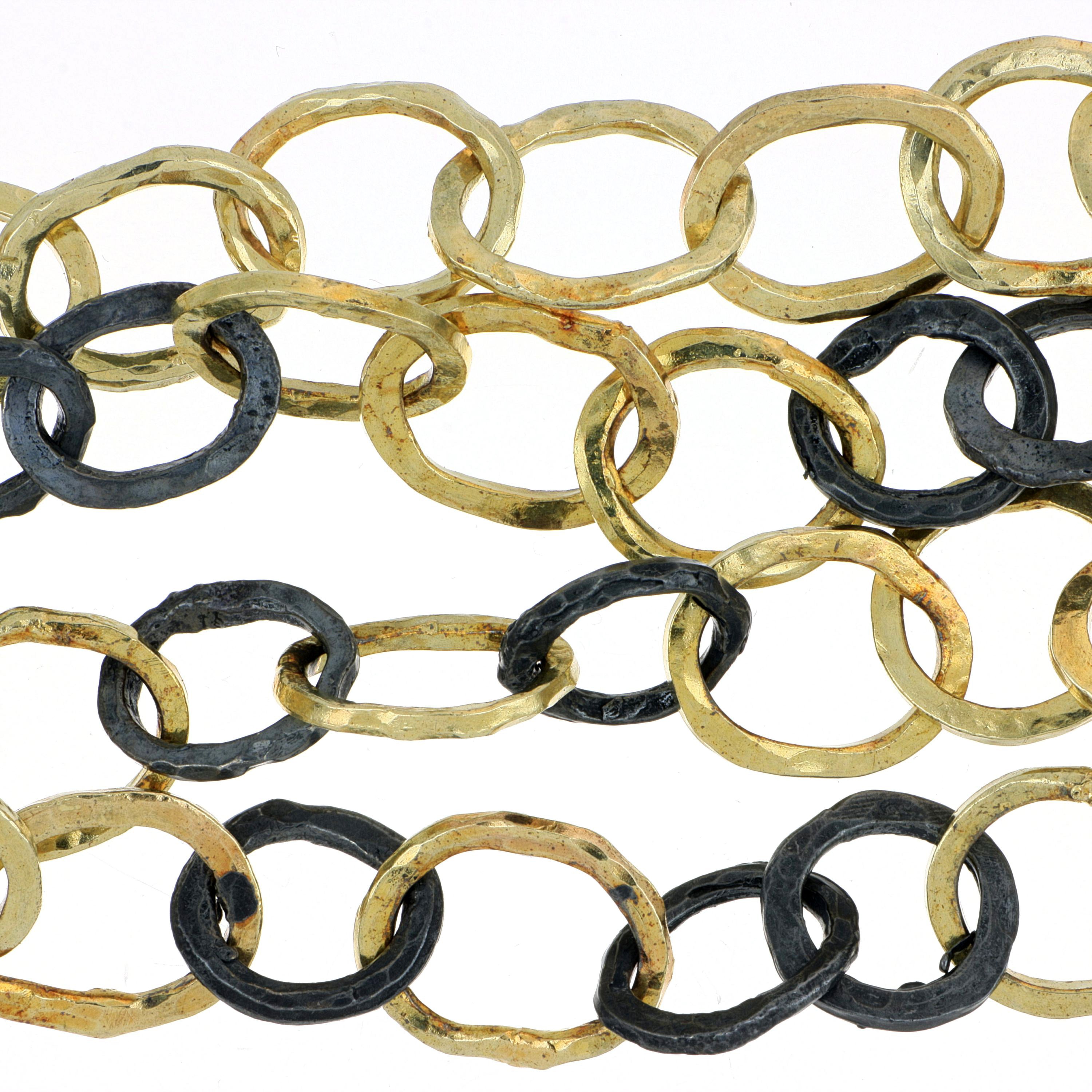 14k Yellow Gold and Sterling Silver Necklace