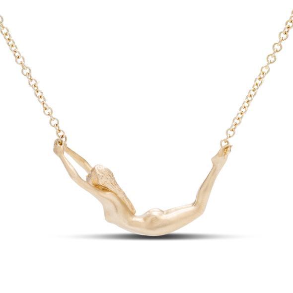 18k Yellow Gold Custom Trapeze Necklace